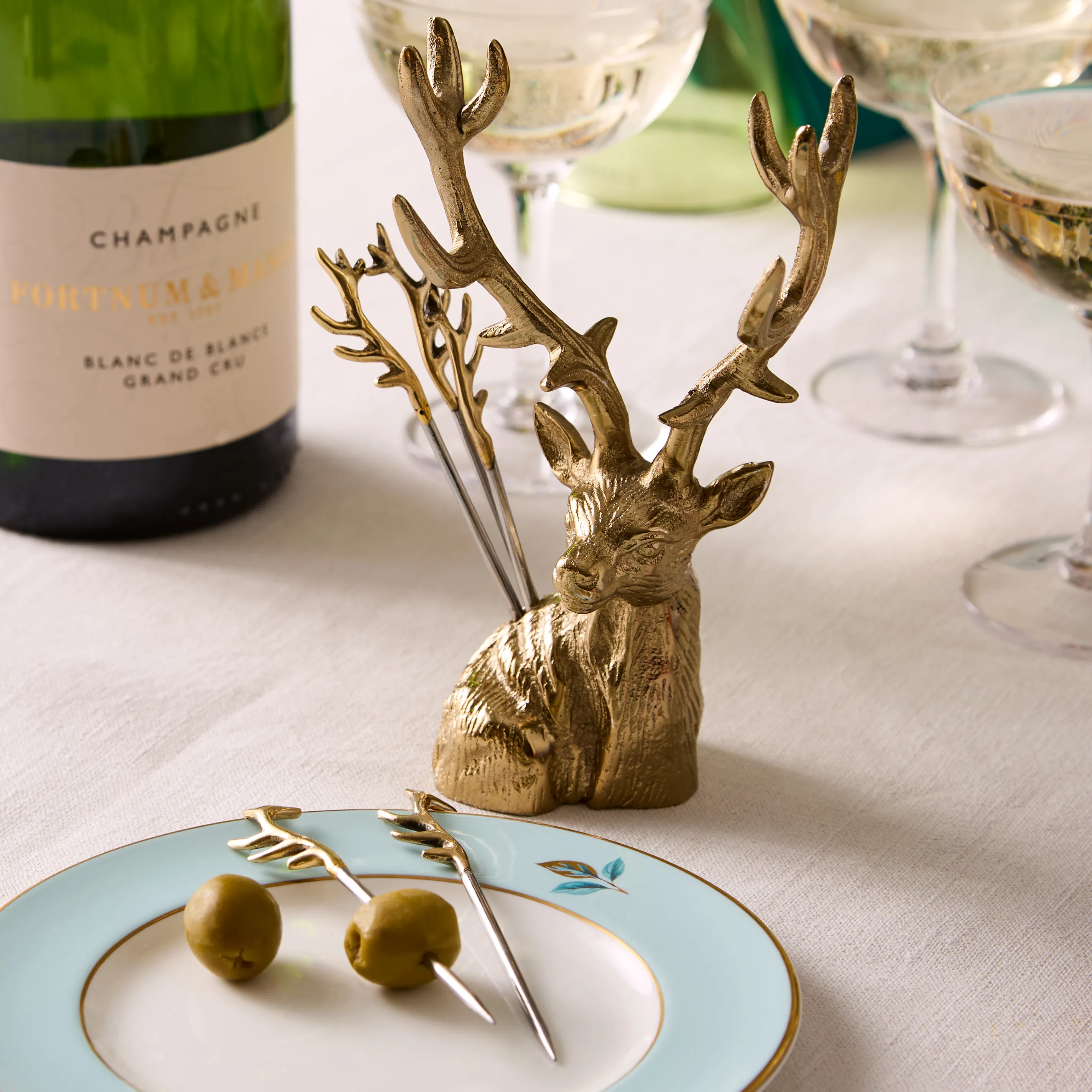 Culinary Concepts Champagne Stag Cocktail Picks and Holder