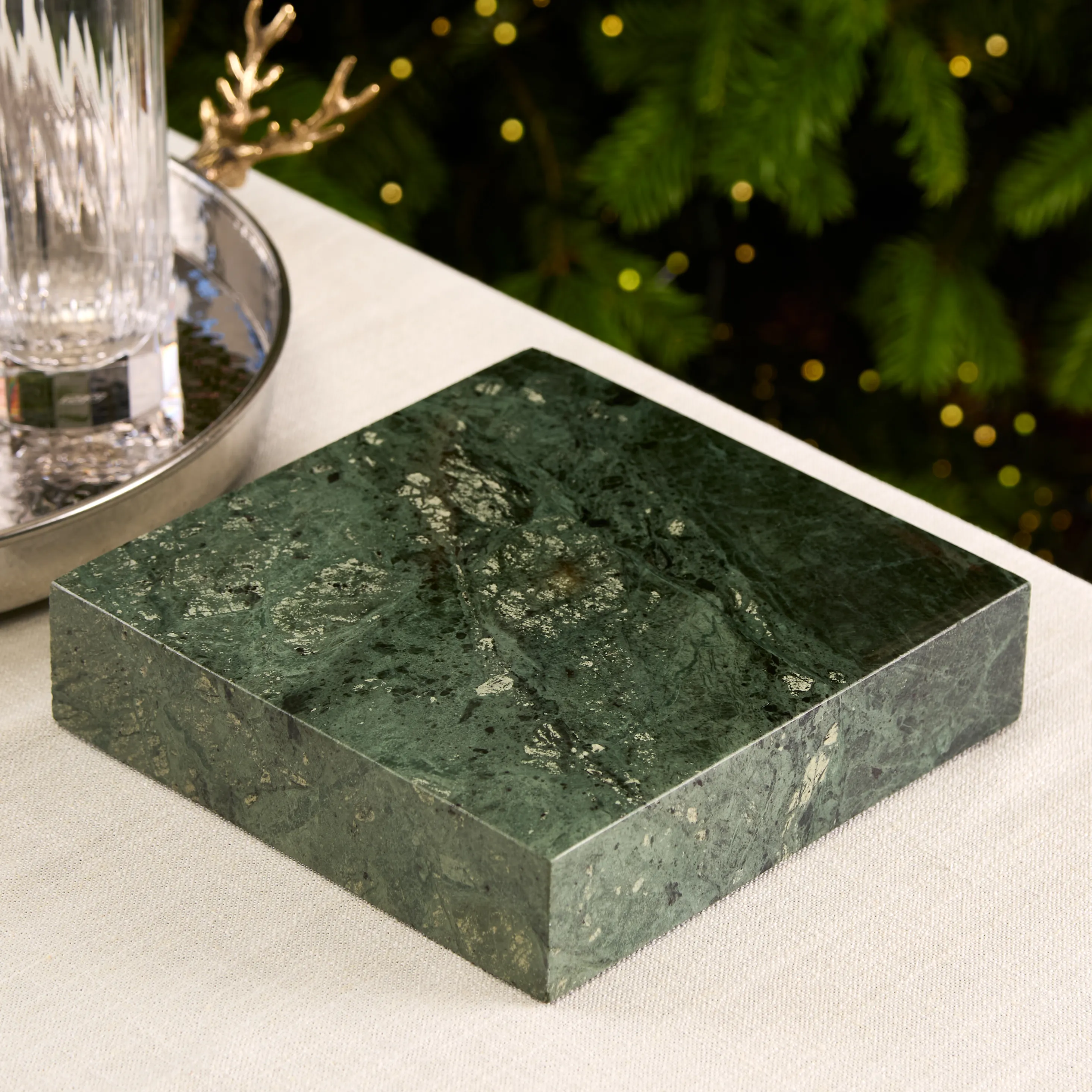 Culinary Concepts Champagne Stag Green Marble Base