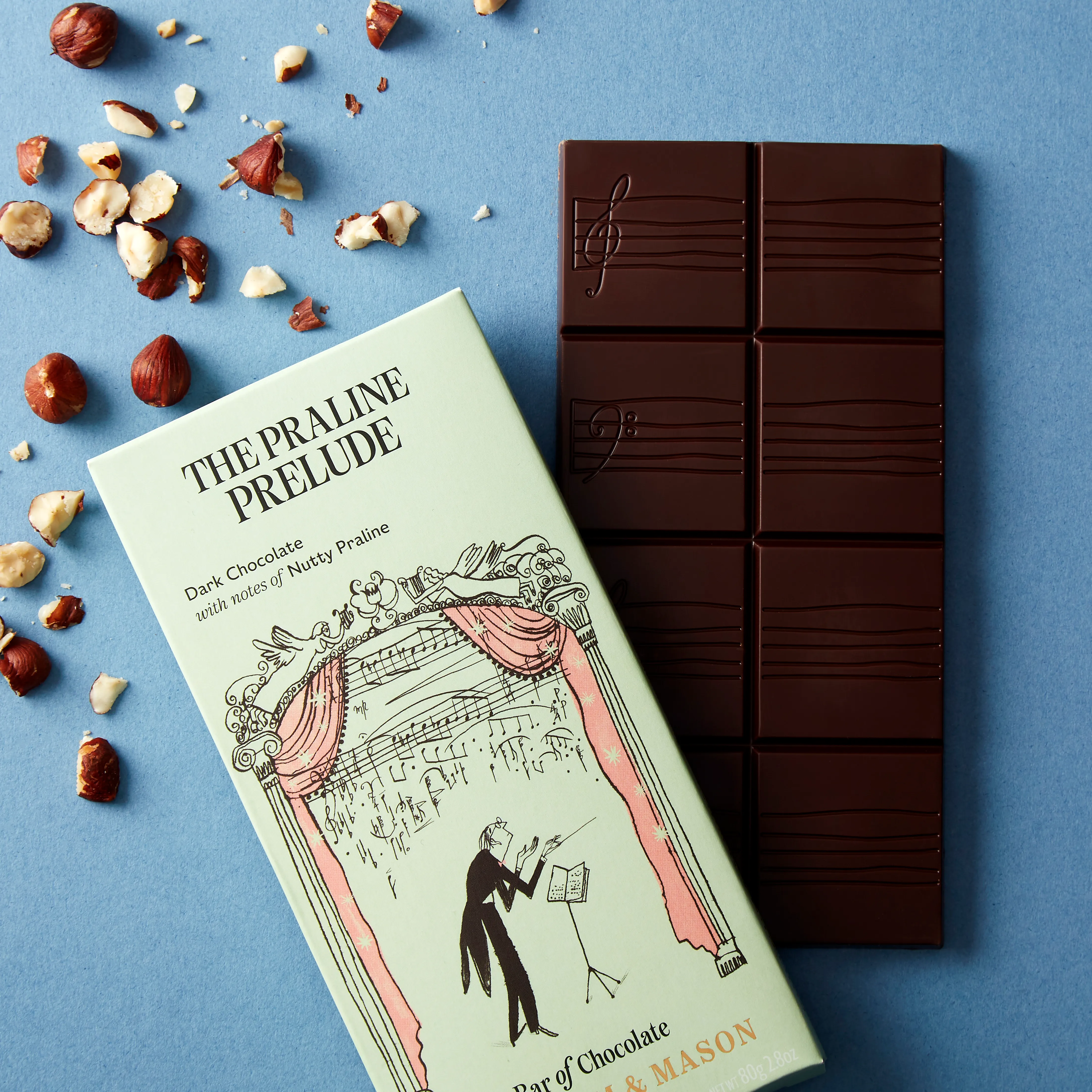 Dark Chocolate Hazelnut Praline Filled Bar, 80g 5 Dark Chocolate Hazelnut Praline Filled Bar, 80g