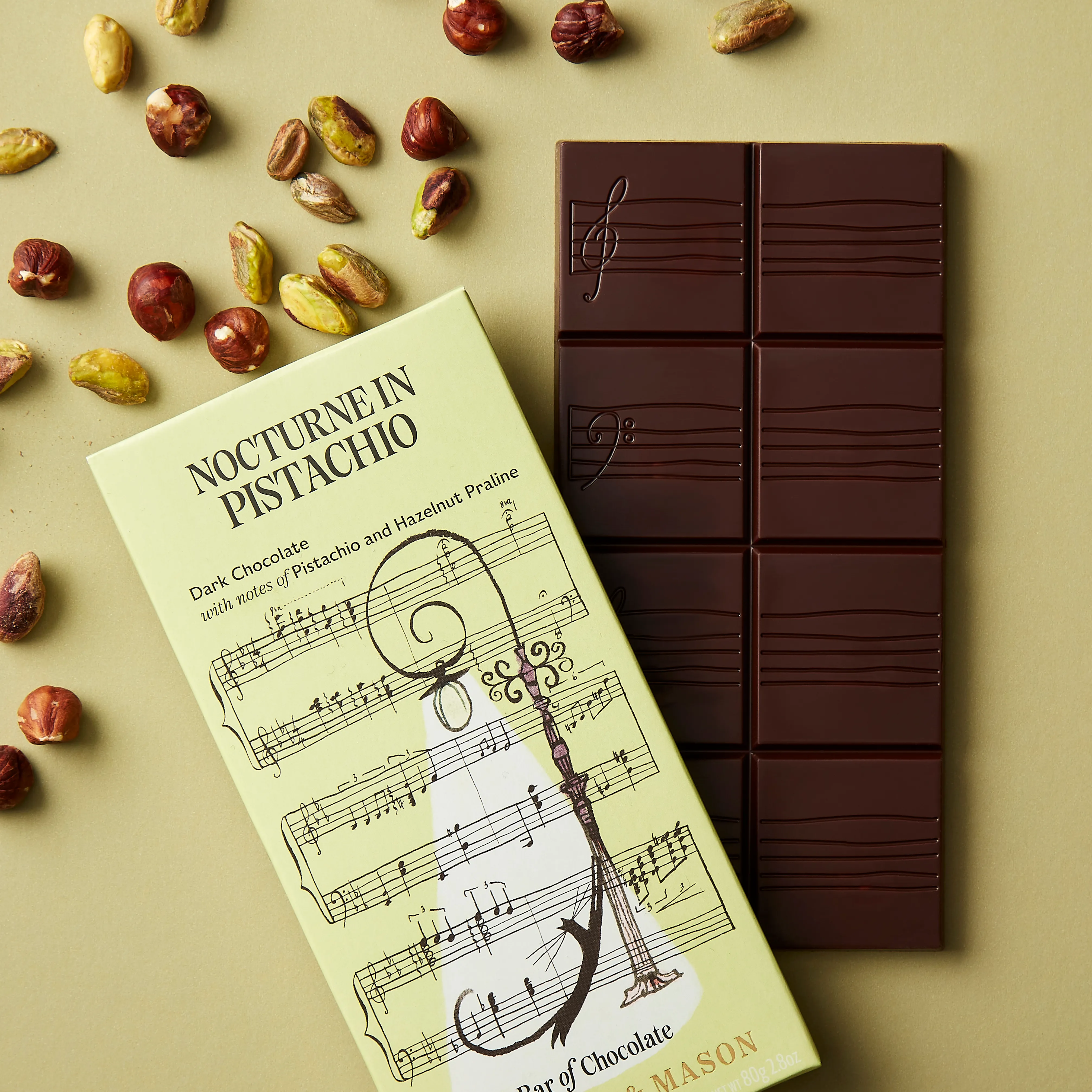 Dark Chocolate Pistachio Filled Bar, 80g 5 Dark Chocolate Pistachio Filled Bar, 80g