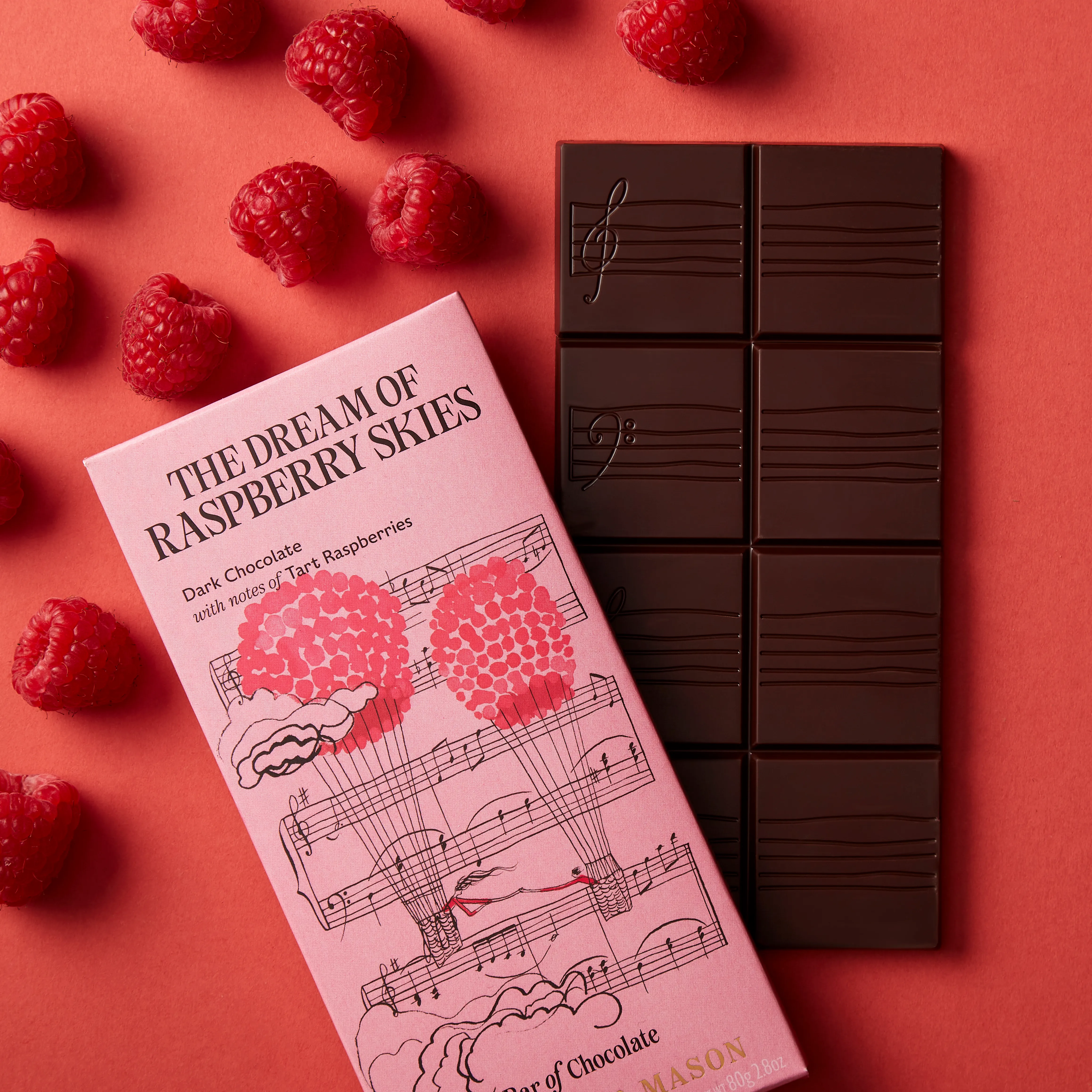 Dark Chocolate Raspberry Filled Bar, 80g 5 Dark Chocolate Raspberry Filled Bar, 80g
