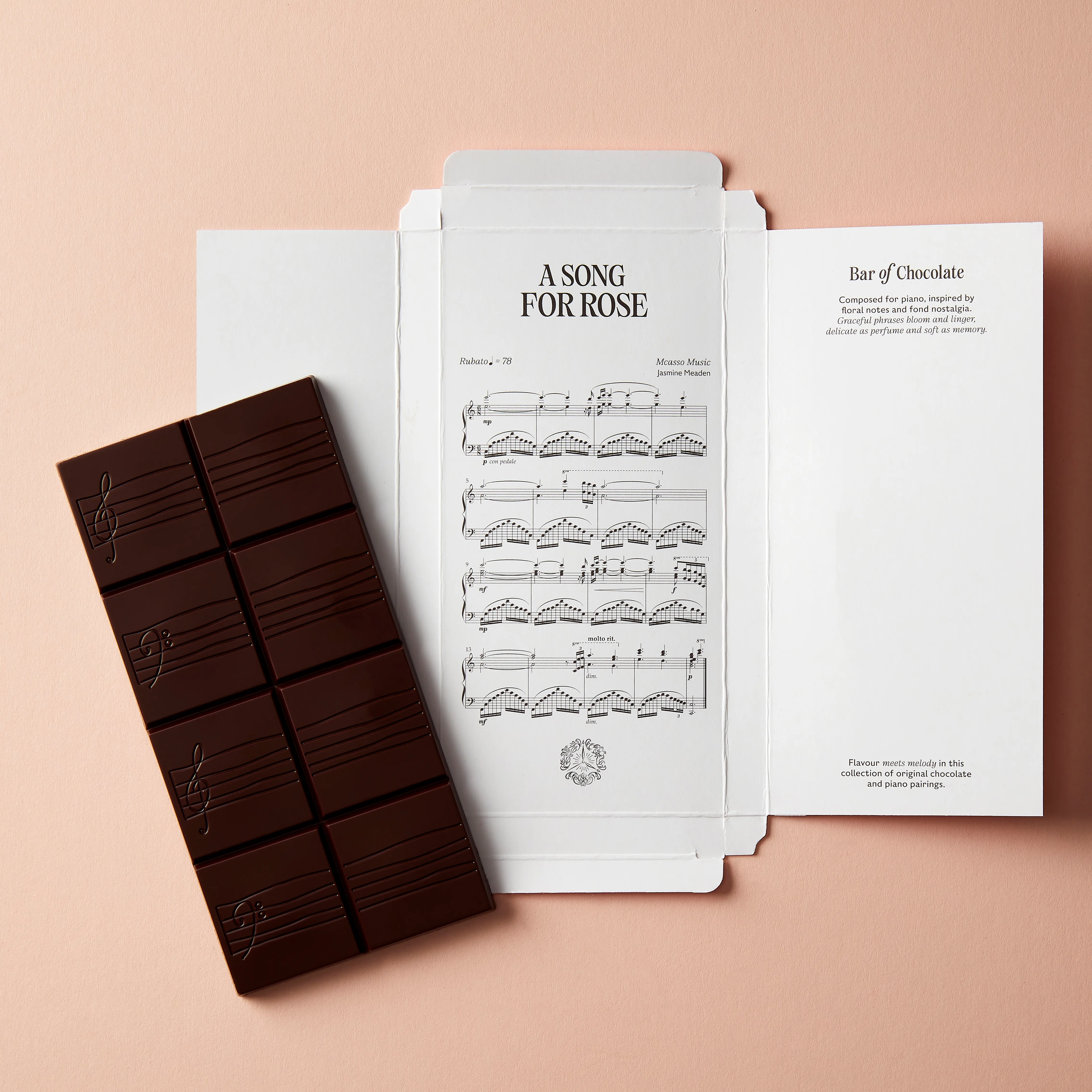 Dark Chocolate Rose Filled Bar, 80g