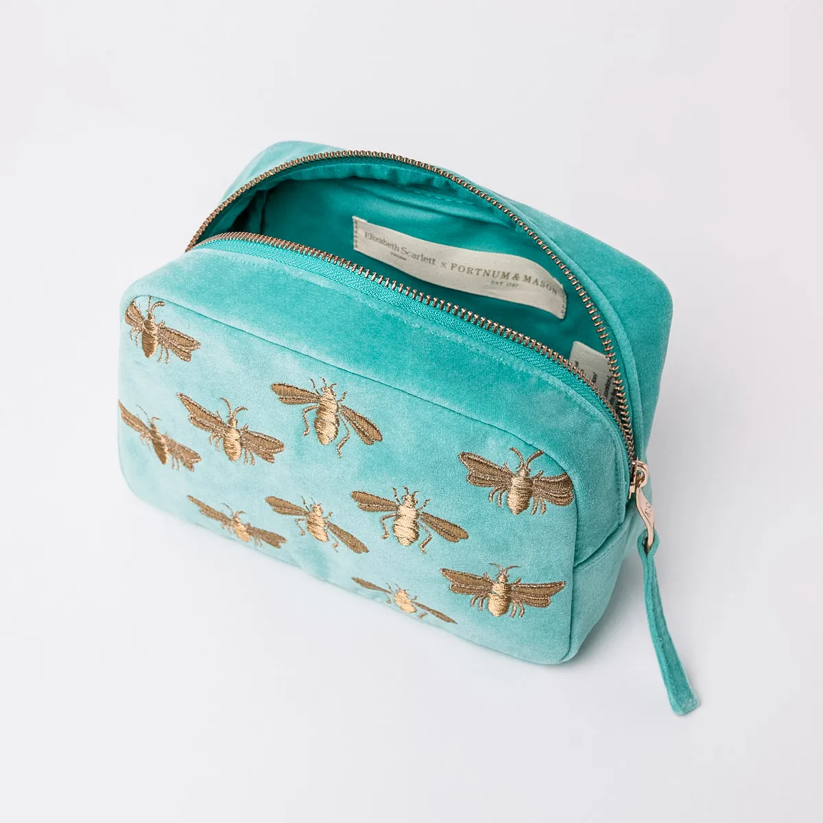 Elizabeth Scarlett Exclusive Honey Bee Cosmetic Bag, Turquoise 4 Elizabeth Scarlett Exclusive Honey Bee Cosmetic Bag, Turquoise