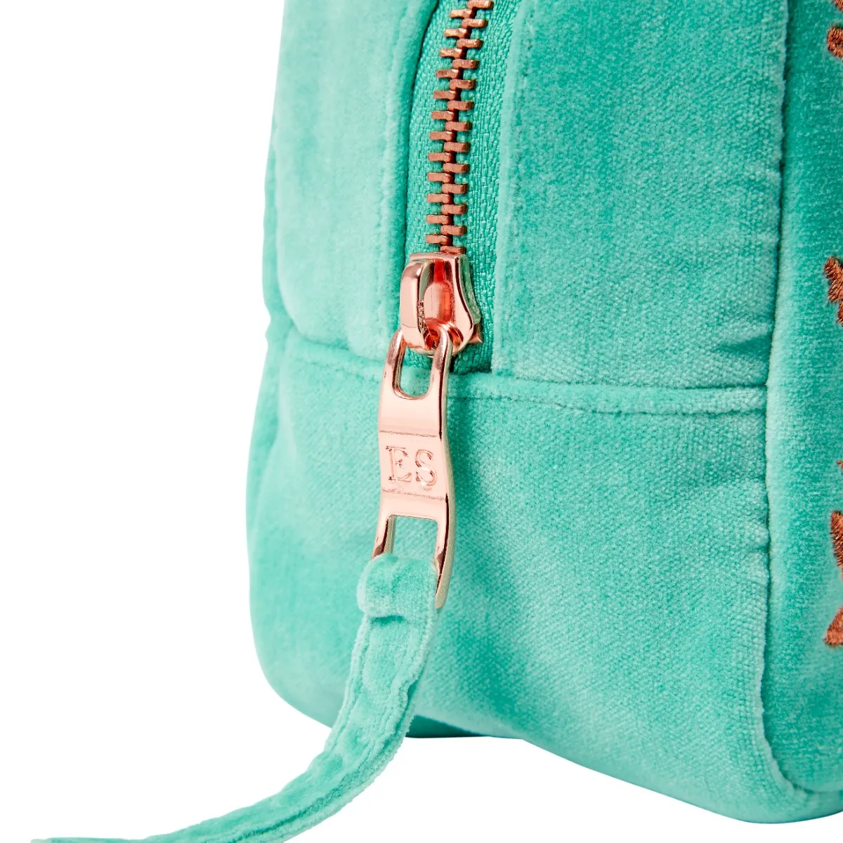 Elizabeth Scarlett Exclusive Peacock Cosmetic Bag, Turquoise 3 Elizabeth Scarlett Exclusive Peacock Cosmetic Bag, Turquoise