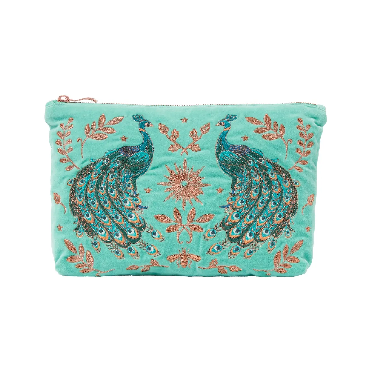Elizabeth Scarlett Exclusive Peacock Everyday Pouch, Turquoise