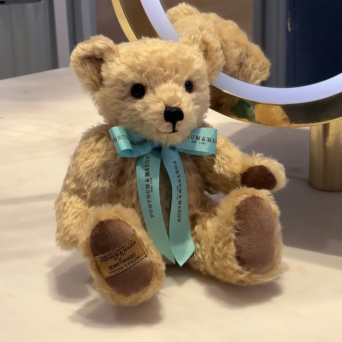 Fortnum's Truffle the Bear Mohair with Eau de Nil Ribbon 6 Fortnum's Truffle the Bear Mohair with Eau de Nil Ribbon