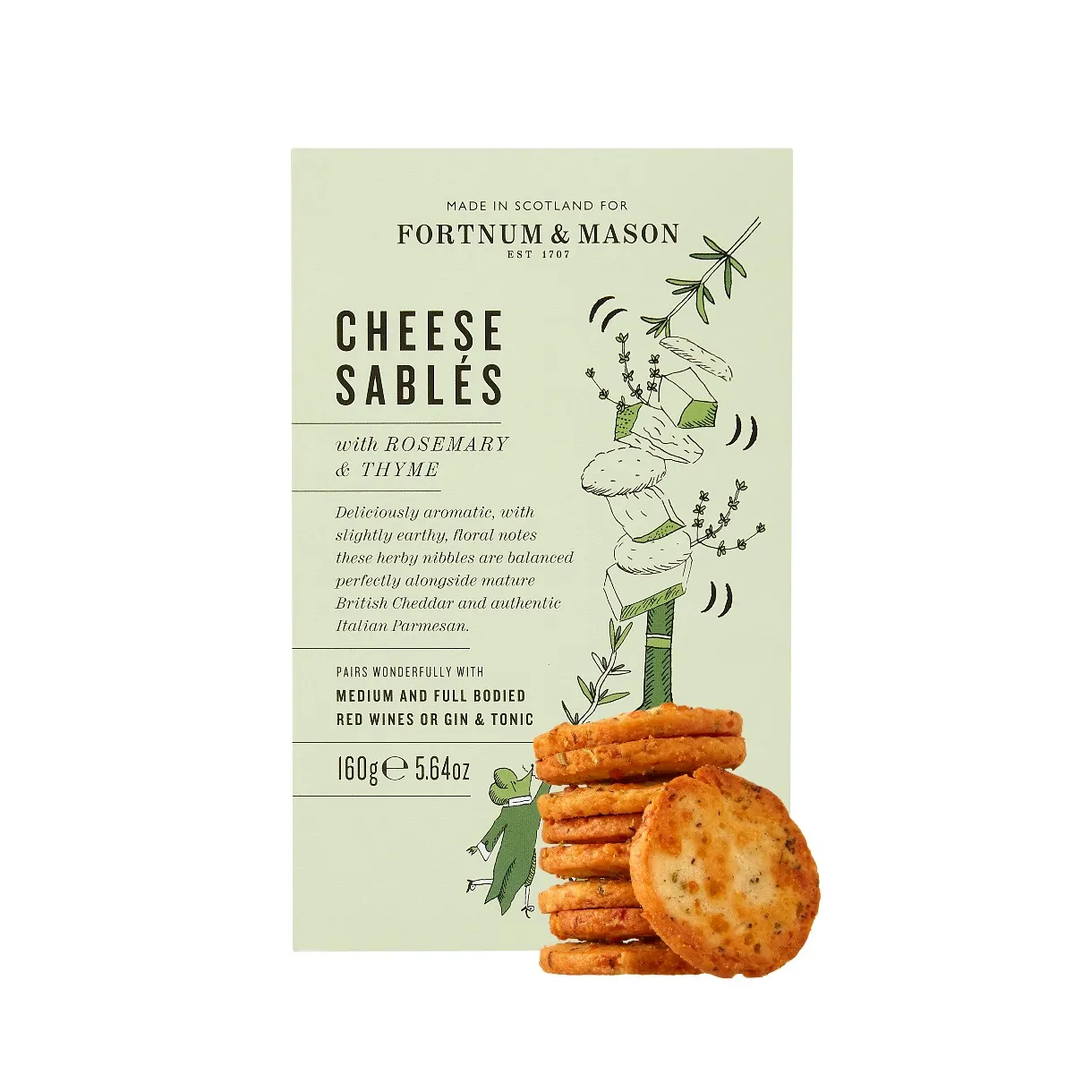 Fortnum's Cheese Sables with Rosemary & Thyme, 160g 3 Fortnum's Cheese Sables with Rosemary & Thyme, 160g