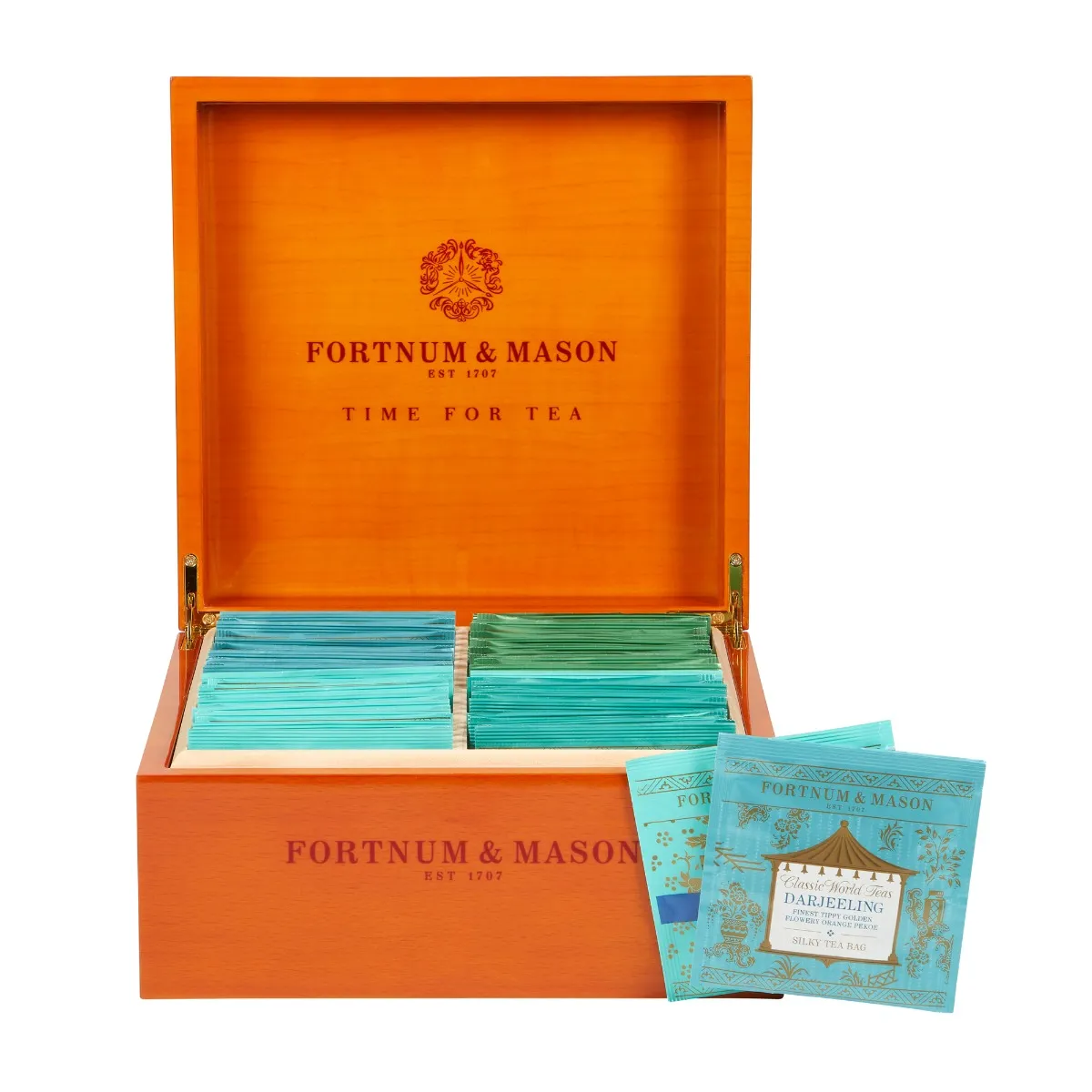 Fortnum's Famous & Classic World Wooden Restaurant Box, 60 Silky Teabags 4 Fortnum's Famous & Classic World Wooden Restaurant Box, 60 Silky Teabags