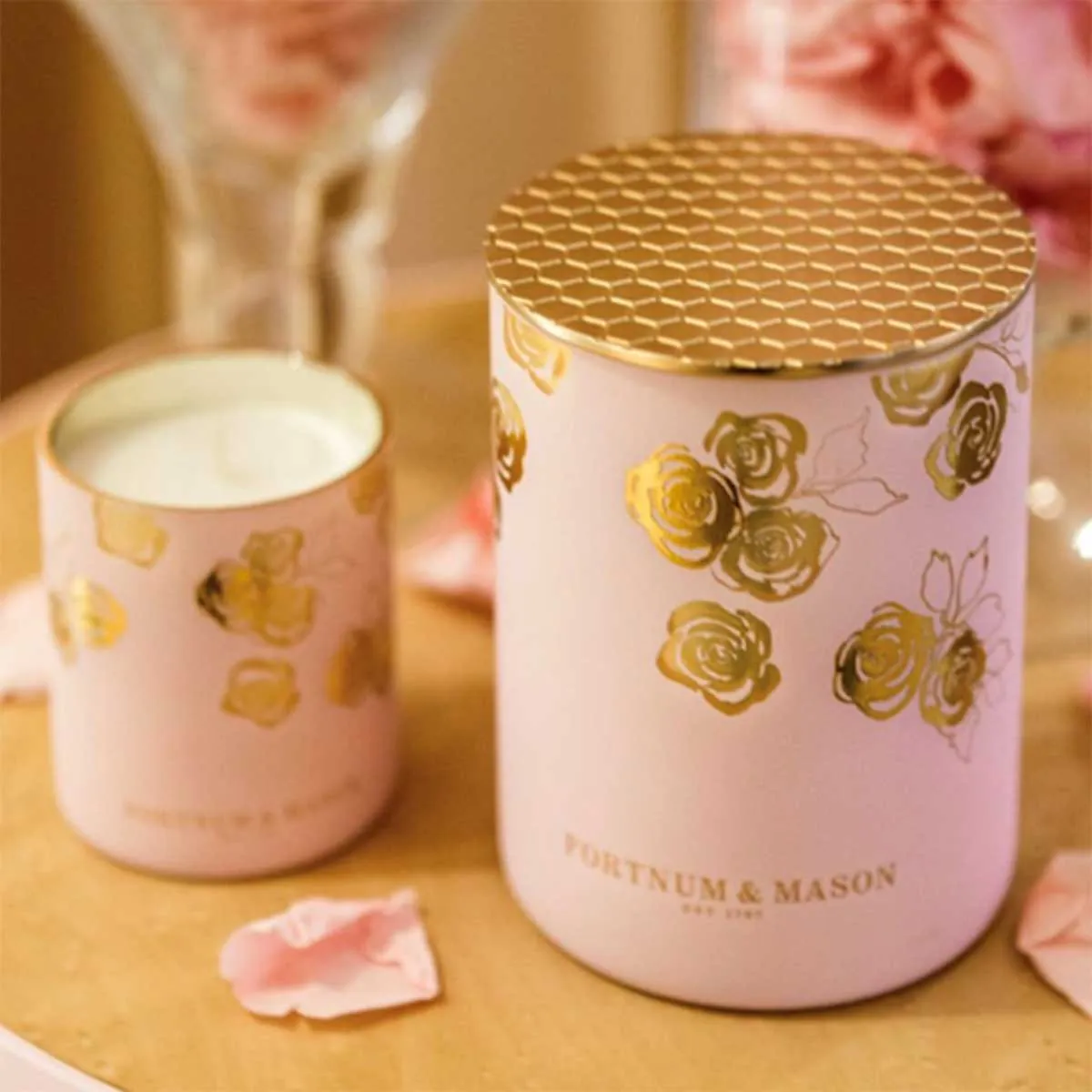 Fortnum's Four Seasons Rose Petal Votive Candle, 75g