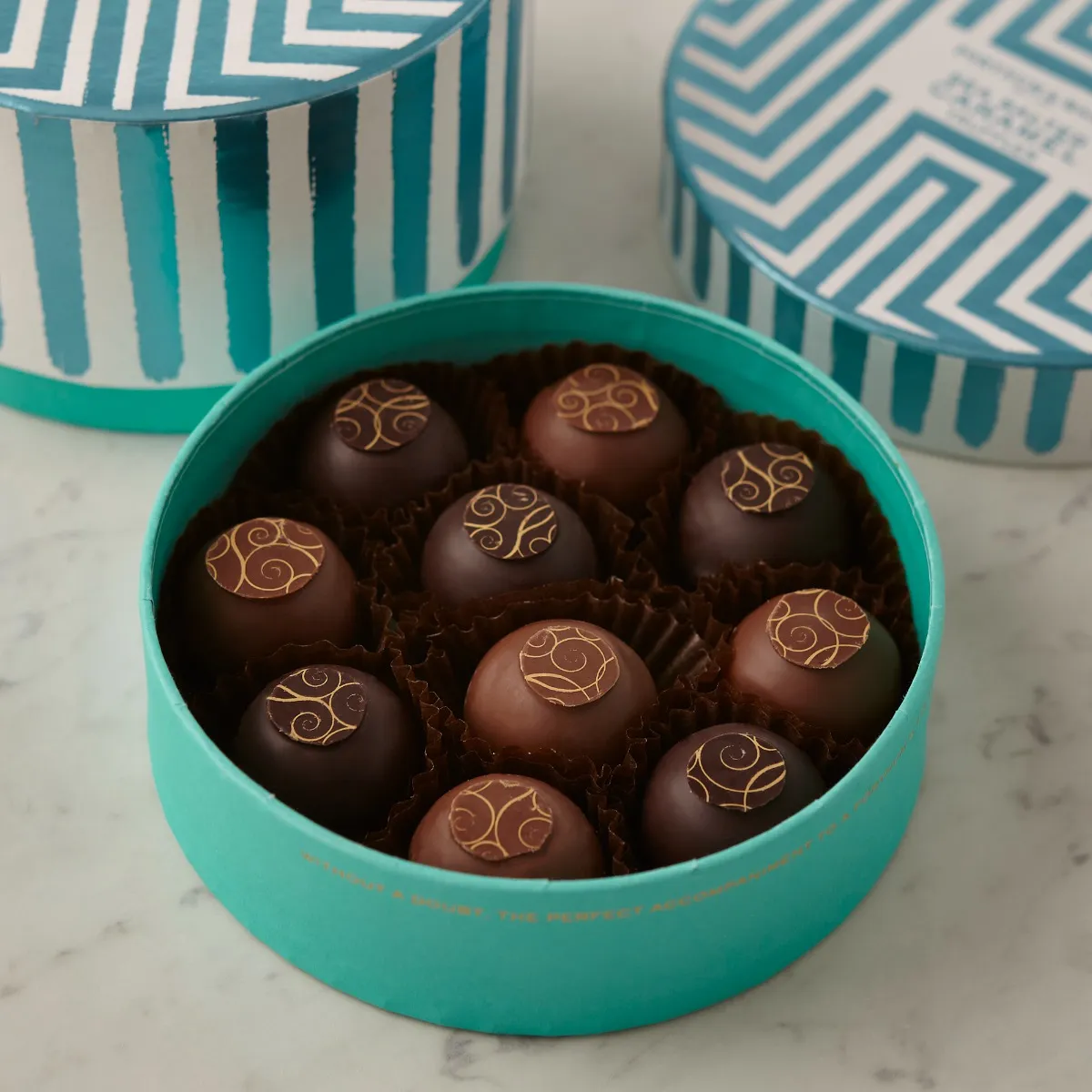 Fortnum's Sea Salted Caramel Truffle Drum, 135g 3 Fortnum's Sea Salted Caramel Truffle Drum, 135g