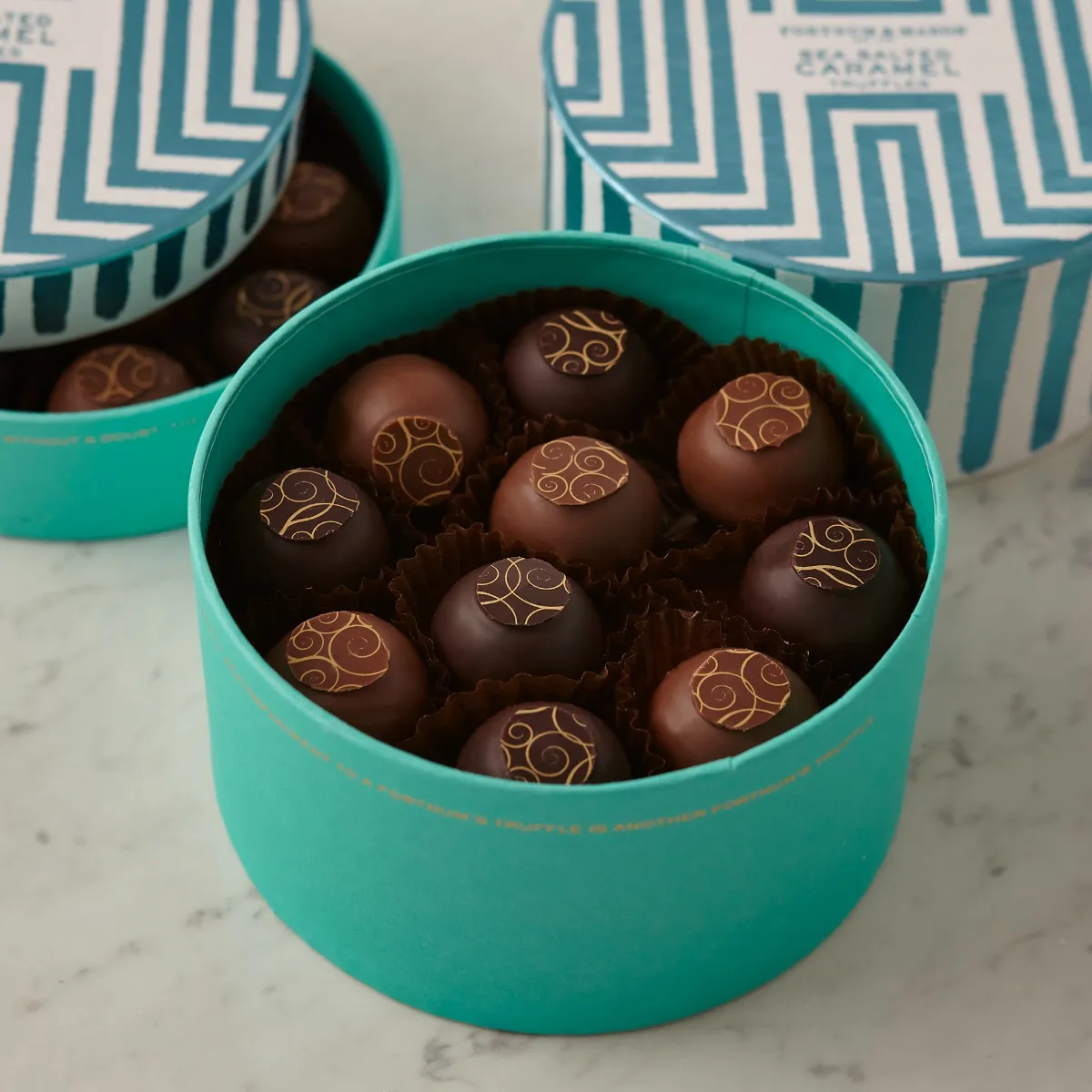 Fortnum's Sea Salted Caramel Truffle Drum, 290g 3 Fortnum's Sea Salted Caramel Truffle Drum, 290g