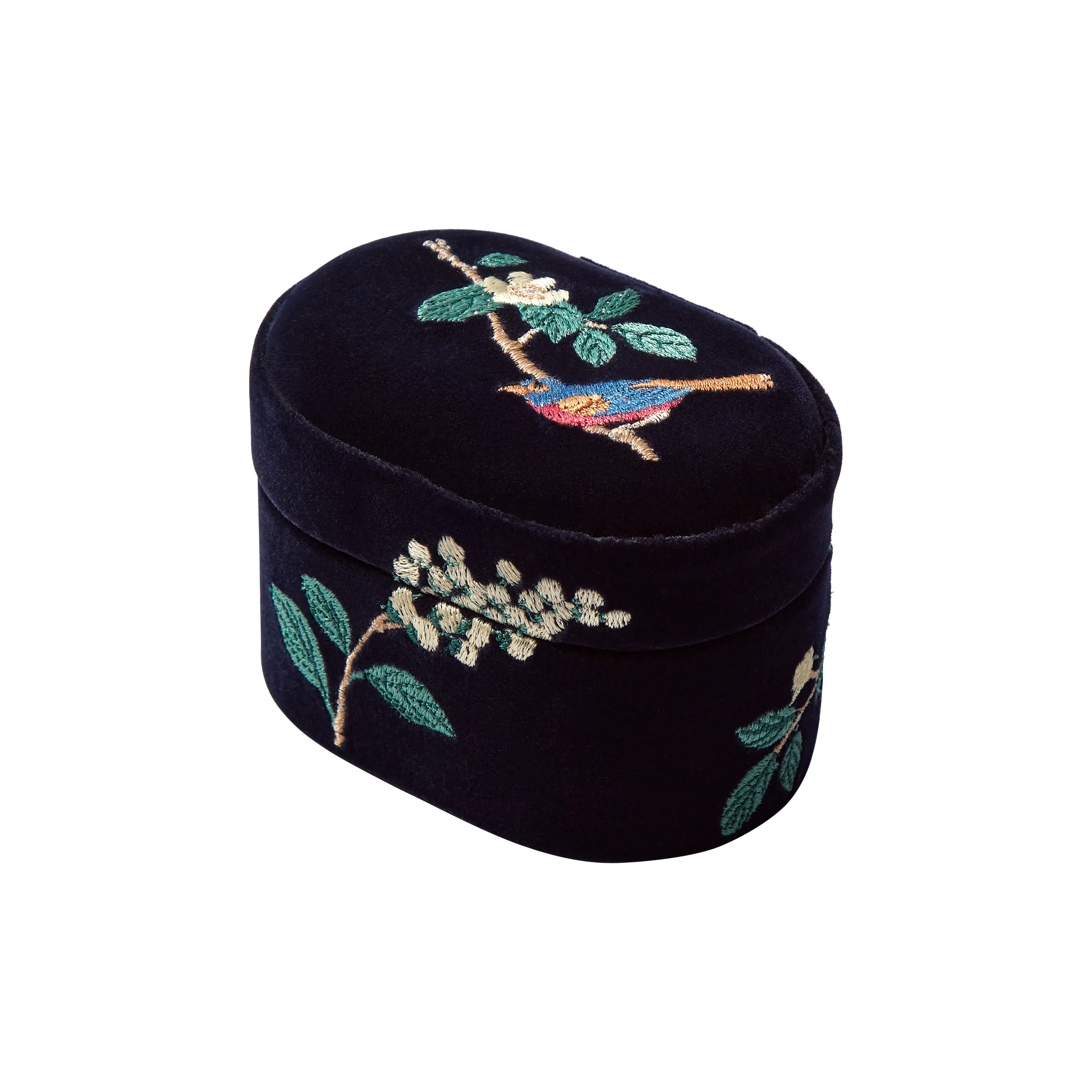 Fortnum's x WOLF Exclusive Camellia Velvet Mini Oval Jewellery Box