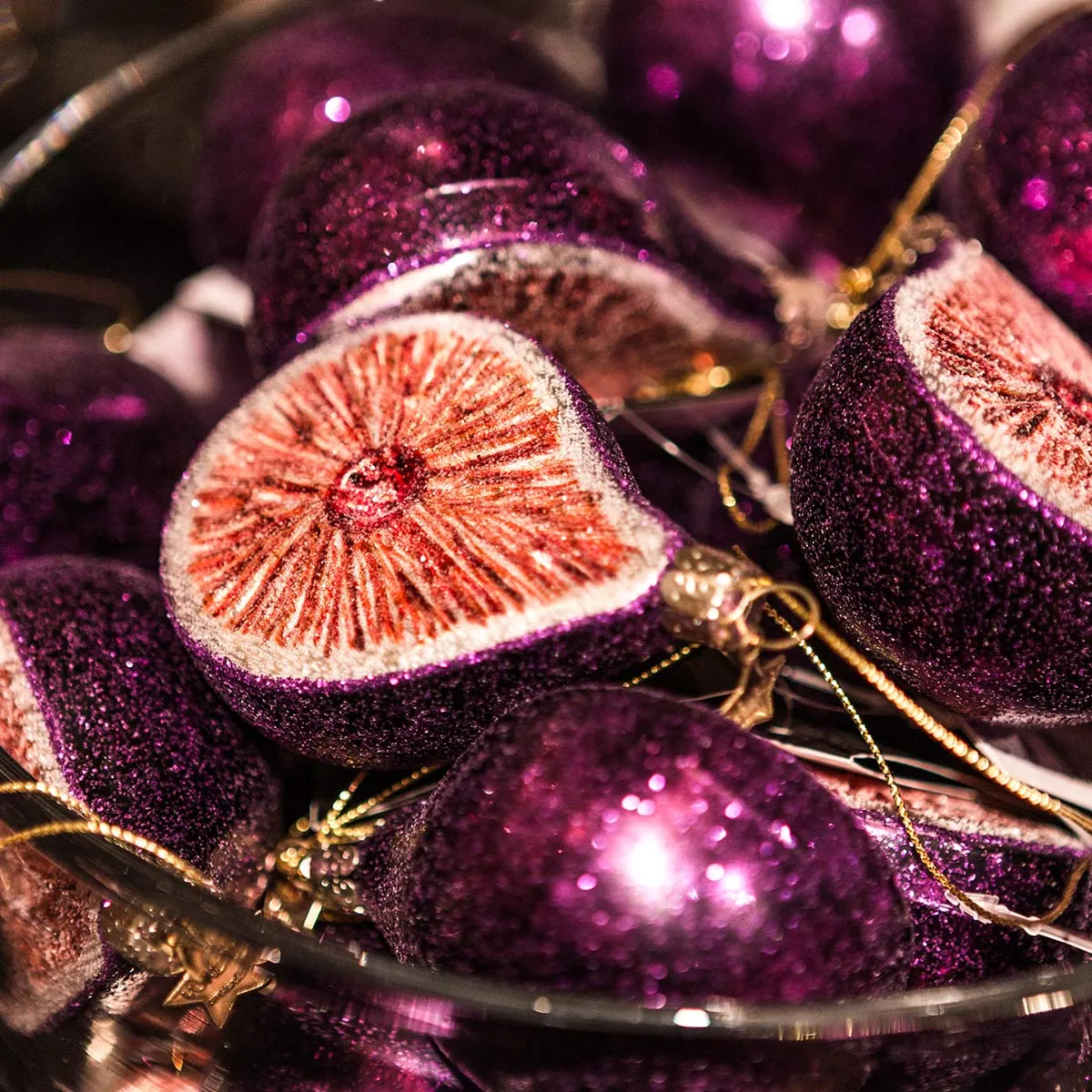 Glass Fig Christmas Decoration