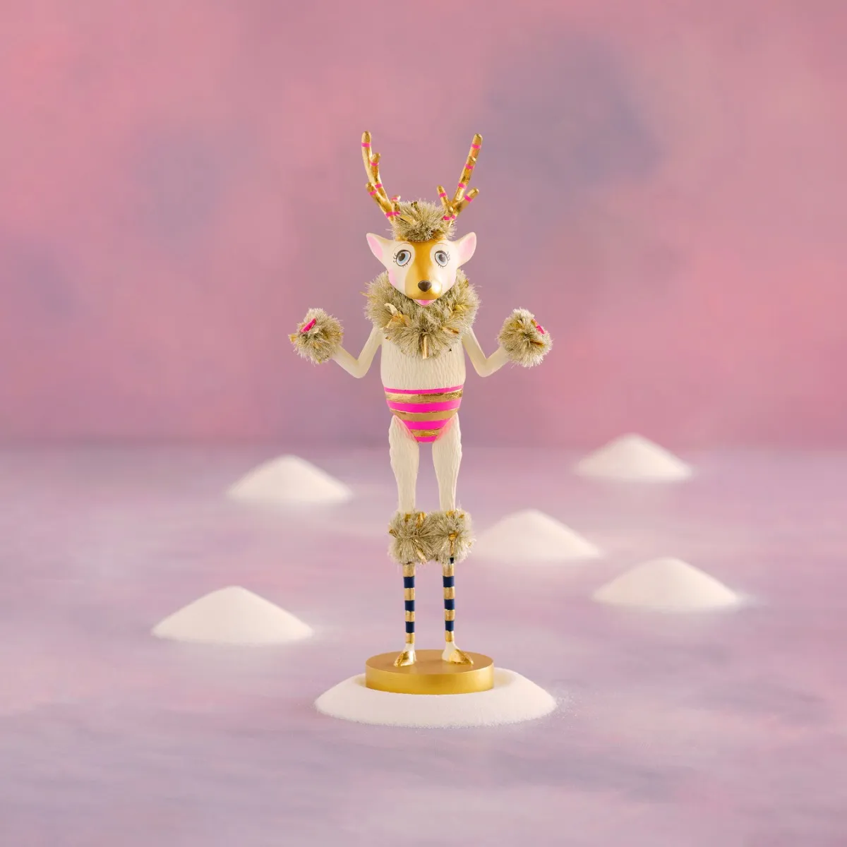 Glitterville Hot Pink La Renne Reindeer Tabletop Figure