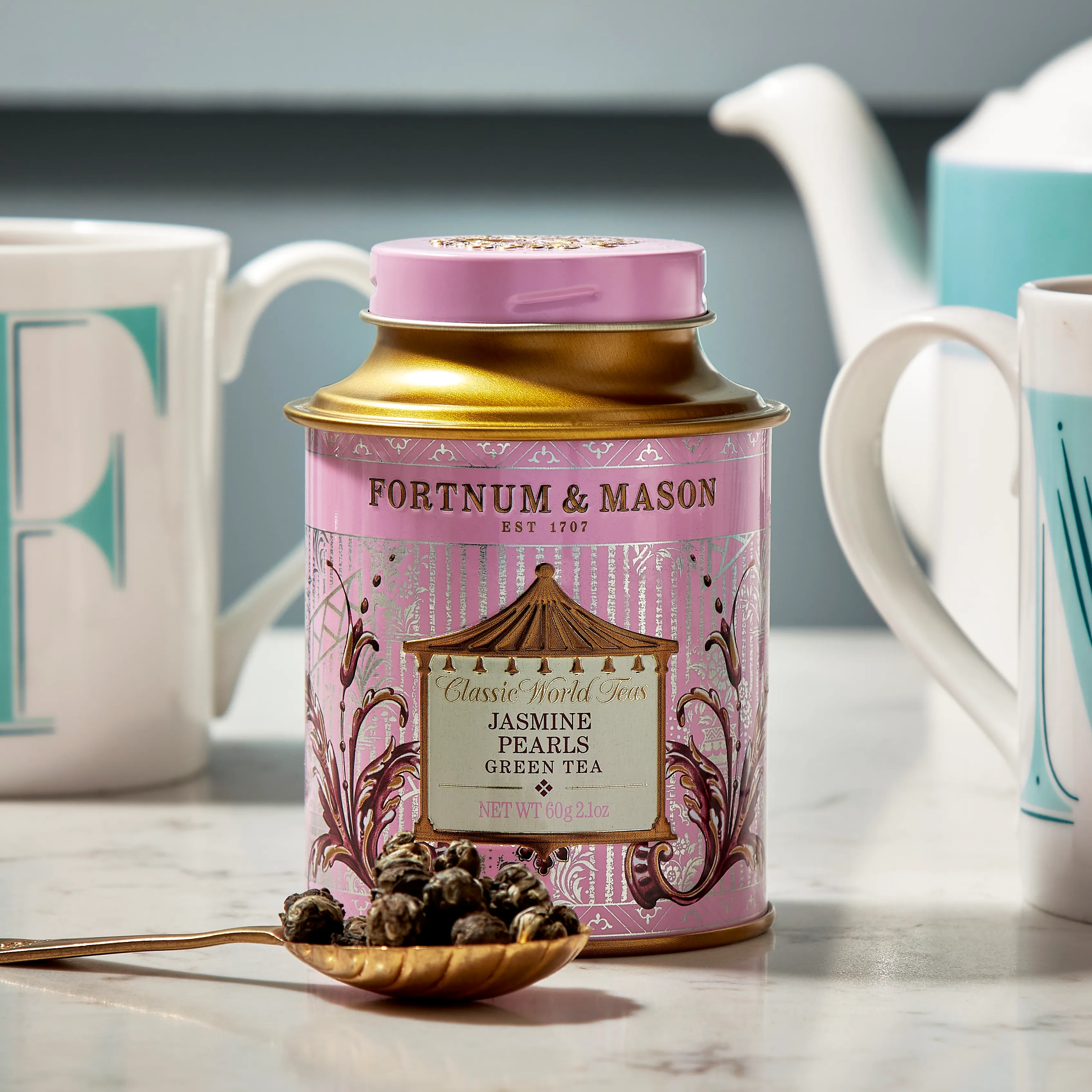 Jasmine Pearls Loose Leaf Tea Tin, 60g 4 Jasmine Pearls Loose Leaf Tea Tin, 60g