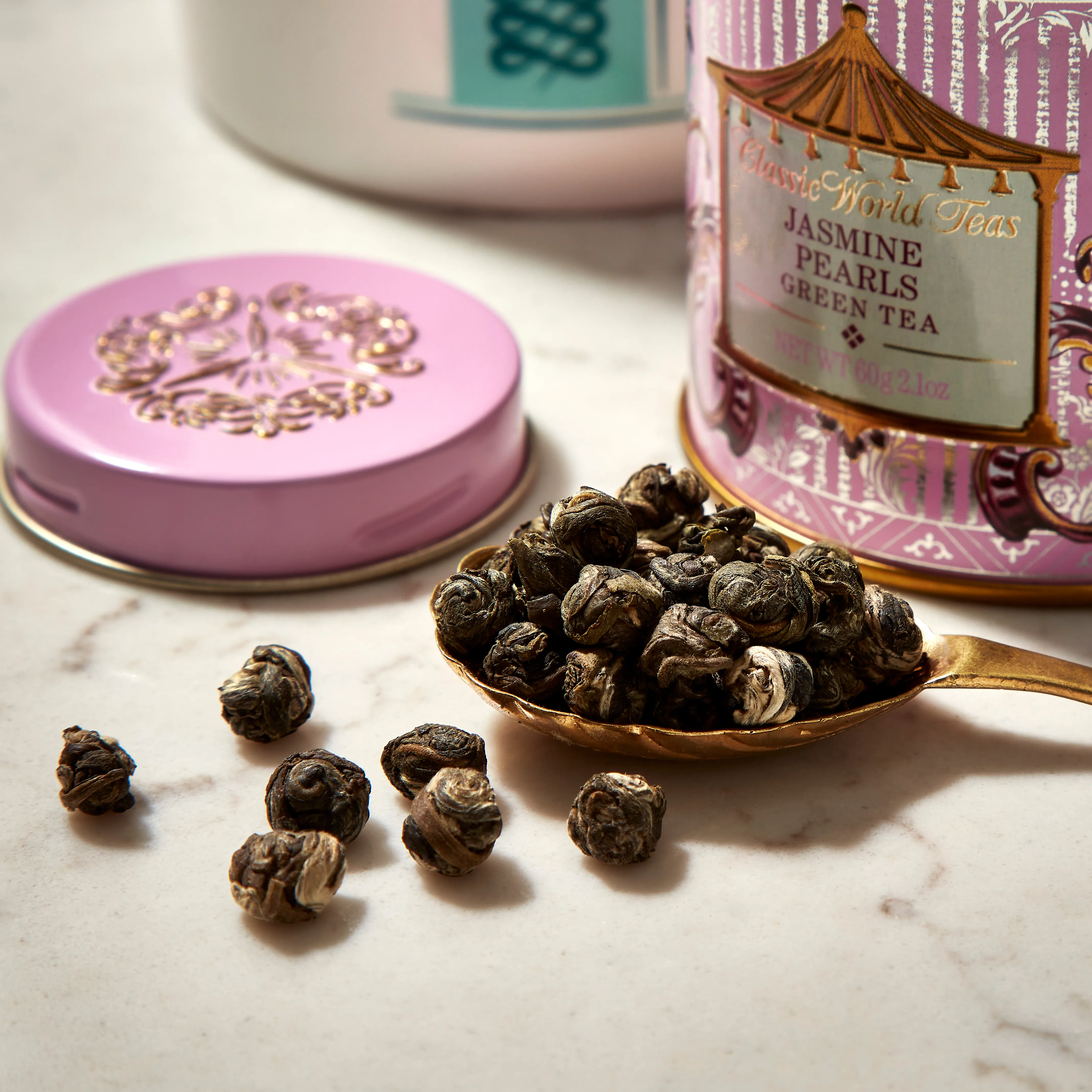 Jasmine Pearls Loose Leaf Tea Tin, 60g 6 Jasmine Pearls Loose Leaf Tea Tin, 60g