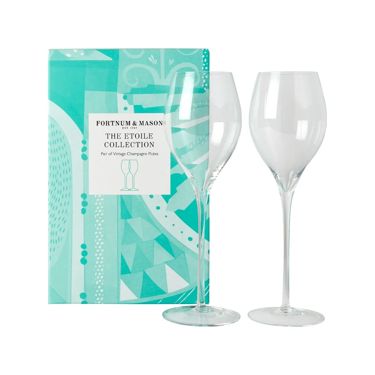 John Jenkins Etoile Pair of Vintage Champagne Flutes