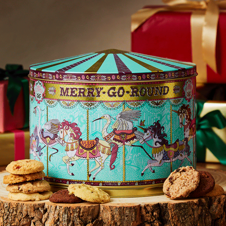 Merry Go Round Musical Biscuit Tin, 500g