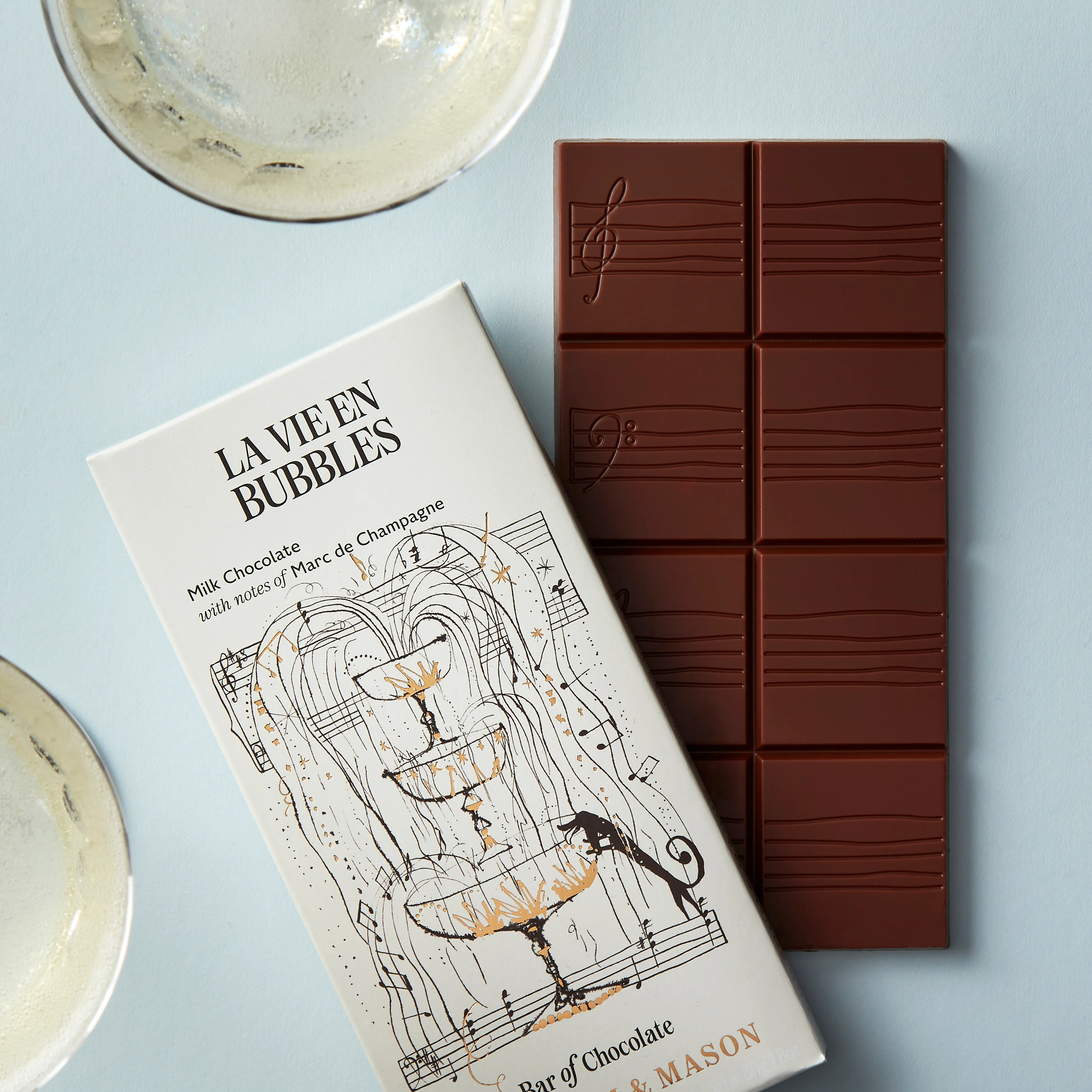 Milk Chocolate Marc de Champagne Filled Bar, 80g 5 Milk Chocolate Marc de Champagne Filled Bar, 80g