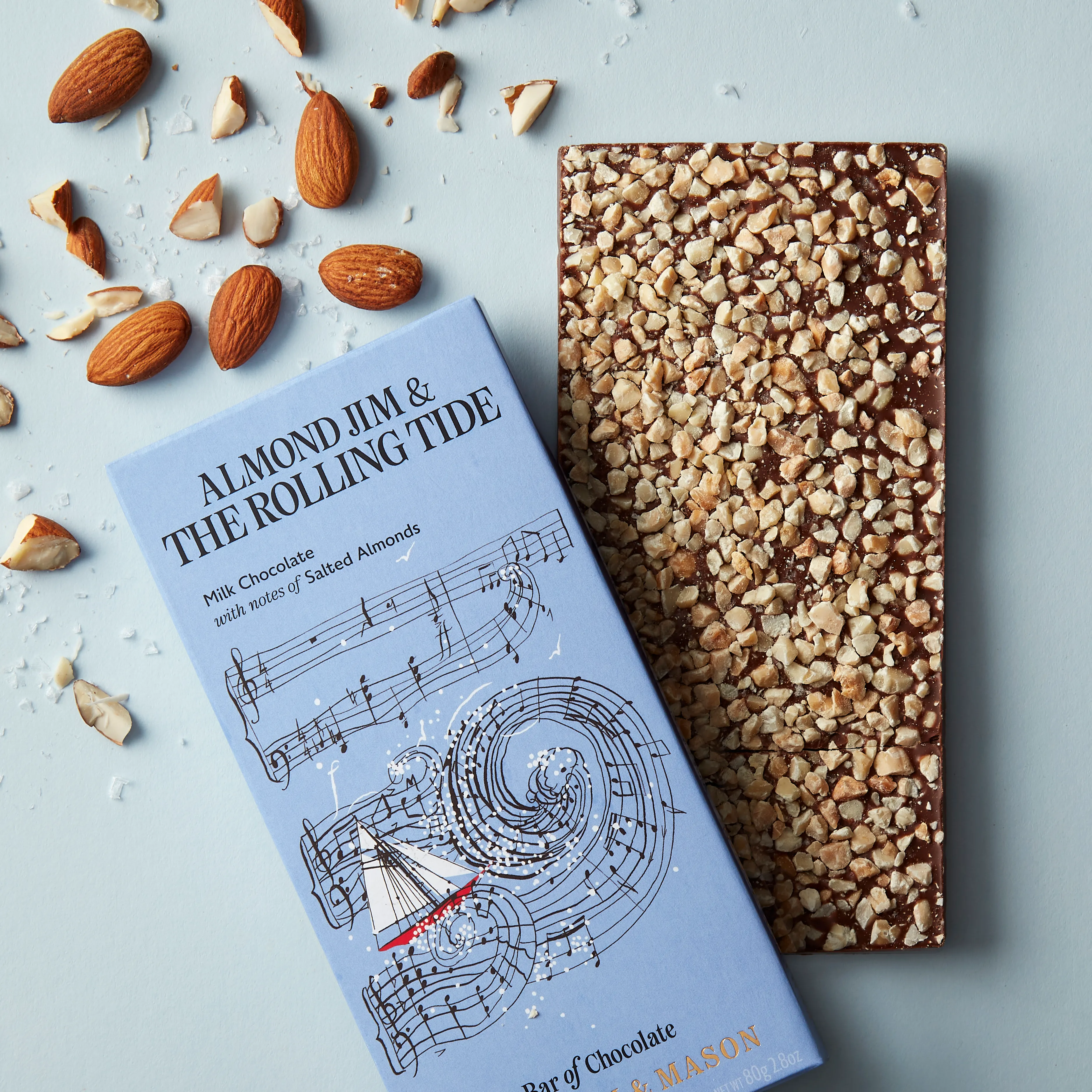 Milk Chocolate Salted Almond Bar, 80g 9 Milk Chocolate Salted Almond Bar, 80g