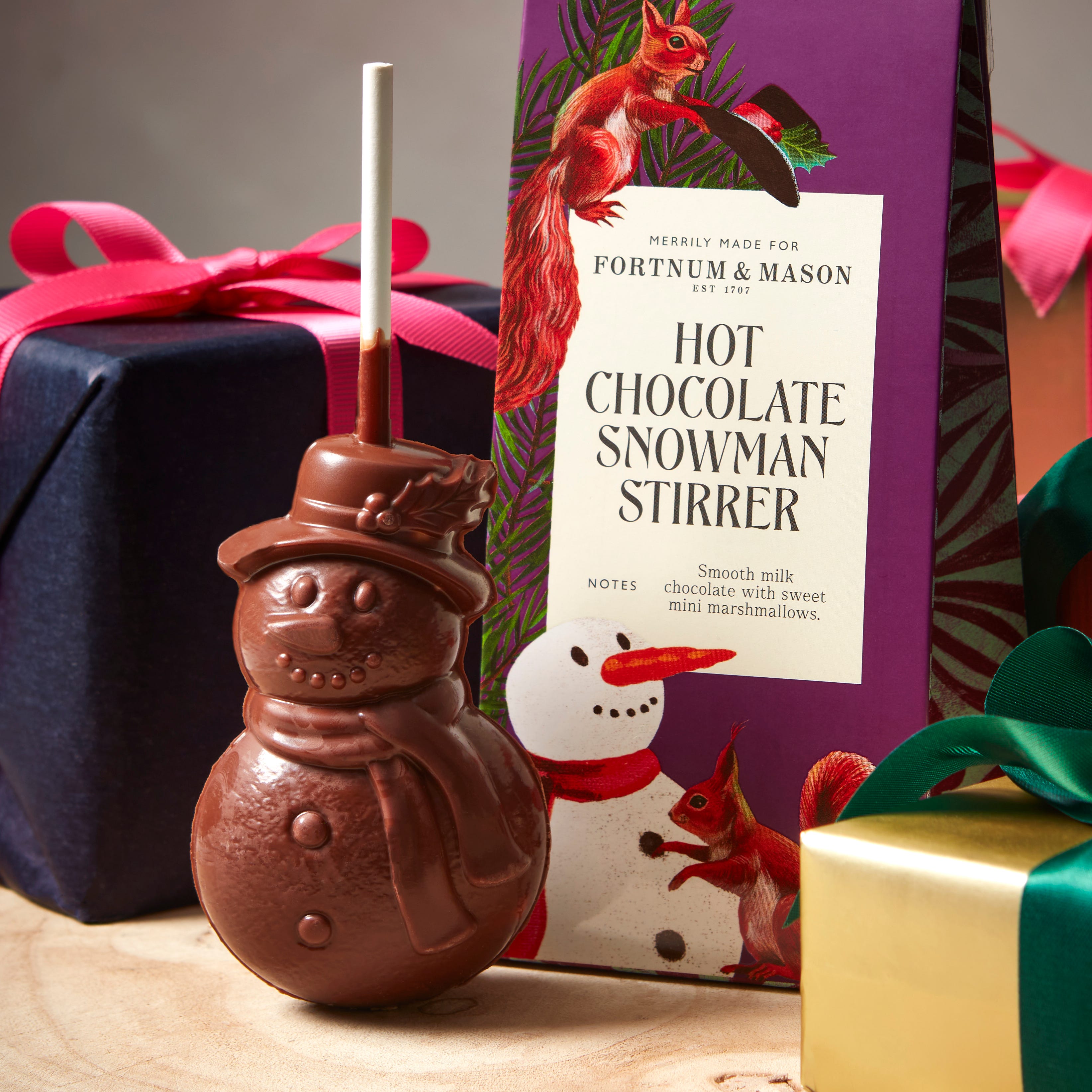 Milk Hot Chocolate Snowman Stirrer, 50g