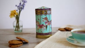 Mini Merry Go Round Musical Biscuit Tin, 150g 4 Mini Merry Go Round Musical Biscuit Tin, 150g