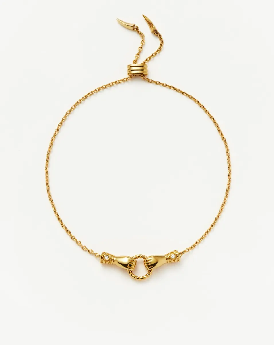 Missoma Harris Reed in Good Hands Slider Bracelet, Gold