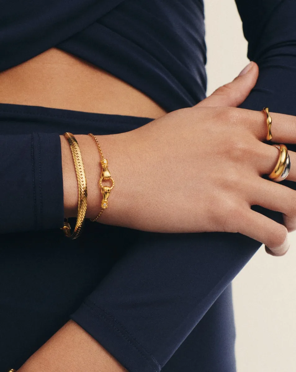 Missoma Harris Reed in Good Hands Slider Bracelet, Gold