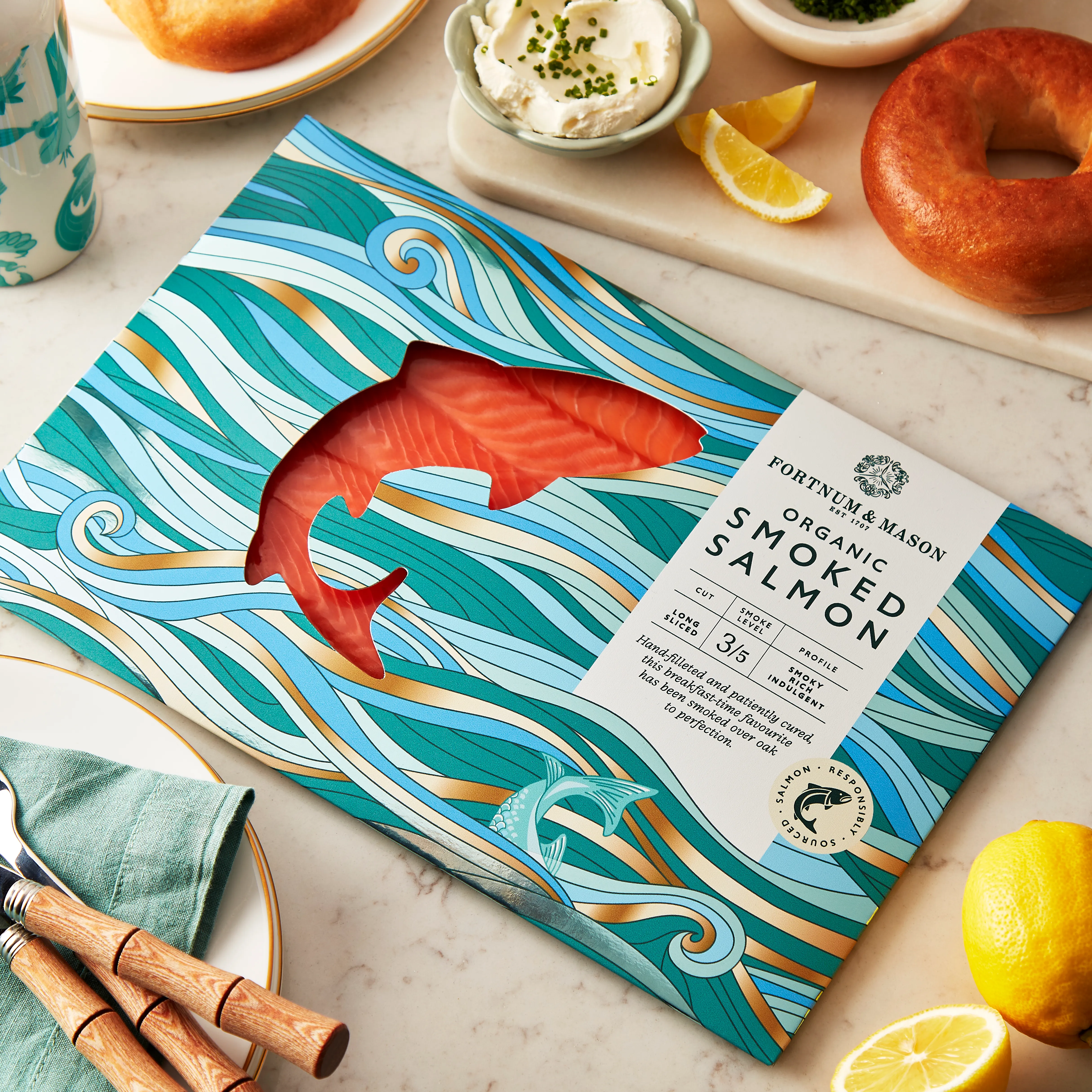 Organic Smoked Salmon Long Slice, 200g 6 Organic Smoked Salmon Long Slice, 200g