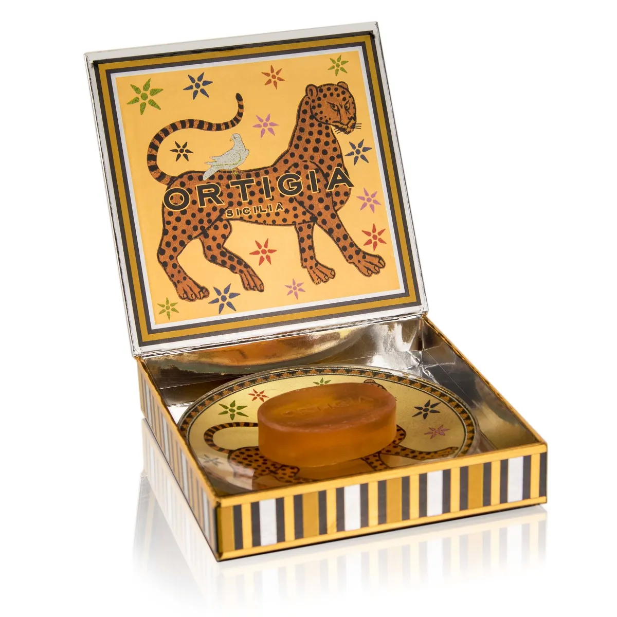 Ortigia Sicilia Ambra Nera Glass Plate & Soap Set