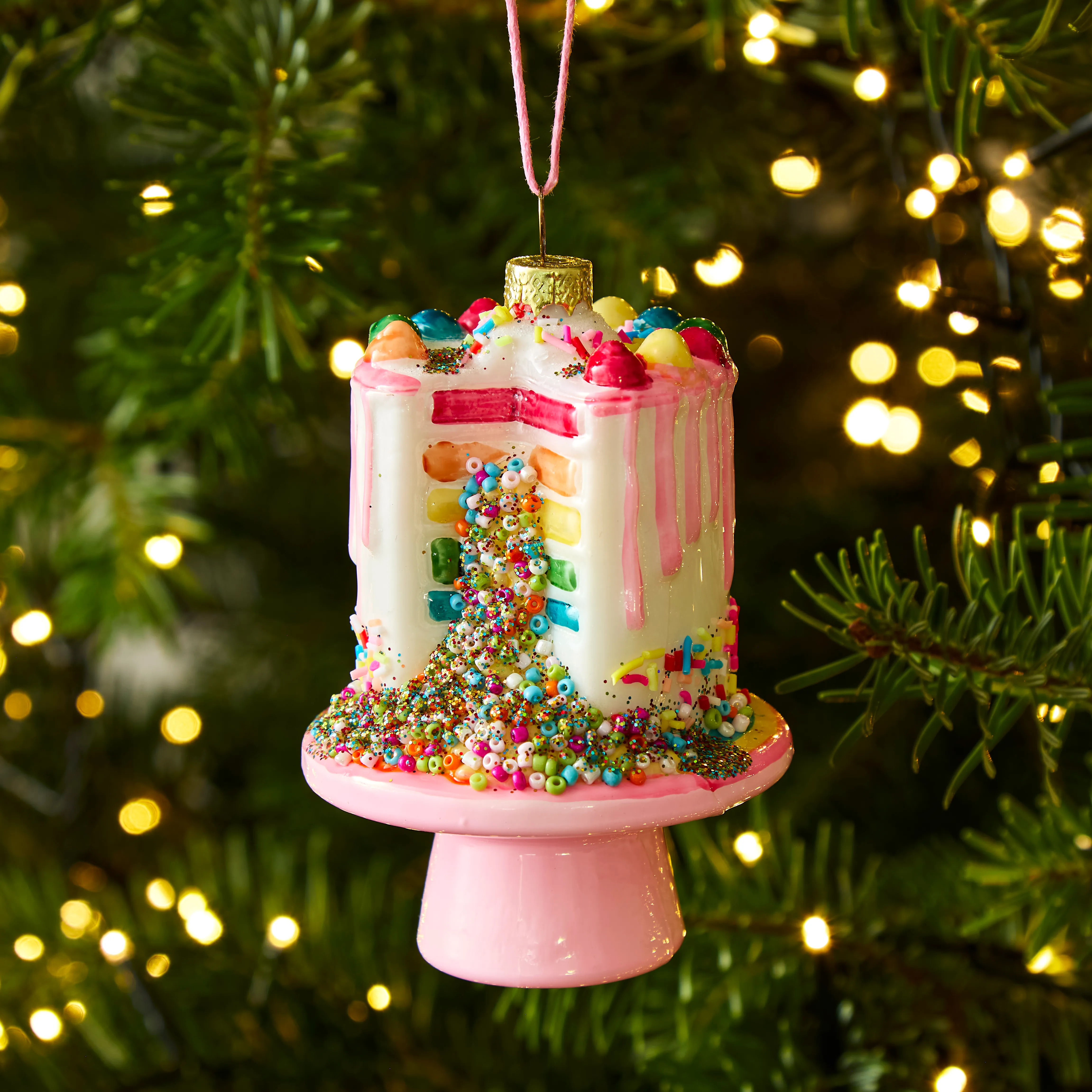 Rainbow Confetti Cake Decoration