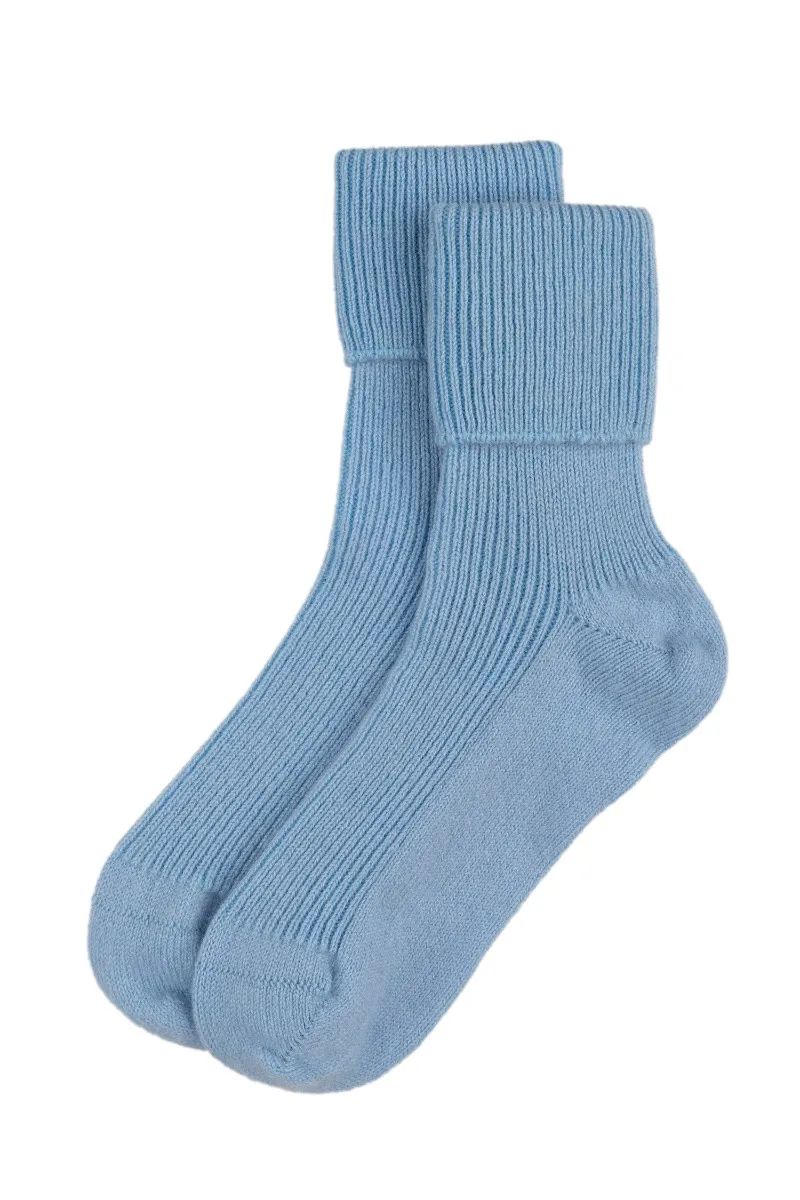 Rosie Sugden Cashmere Bed Socks, Spa Blue