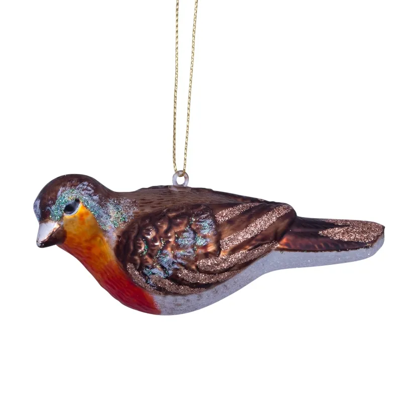 Glass Robin Decoration