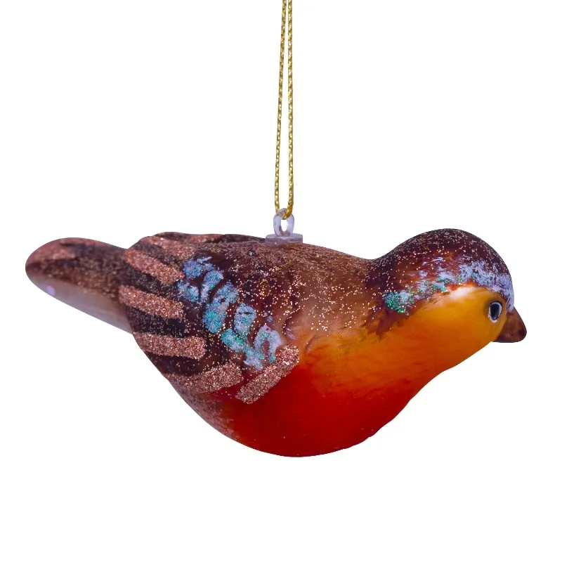 Glass Robin Decoration 4 Glass Robin Decoration
