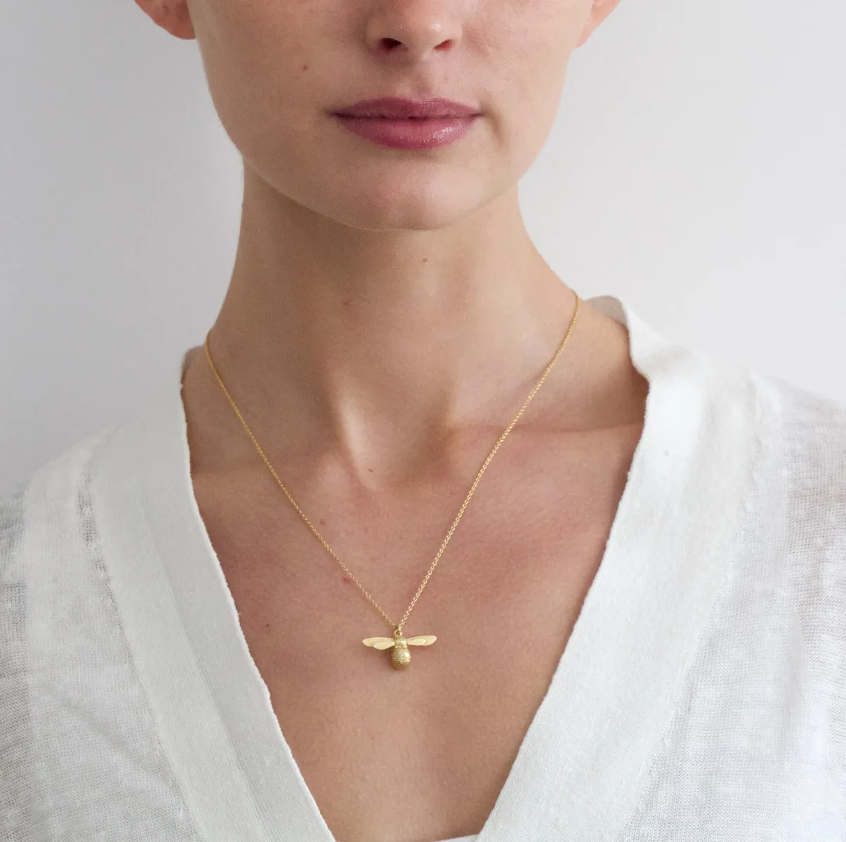 Alex Monroe Baby Bee Necklace, Gold 3 Alex Monroe Baby Bee Necklace, Gold