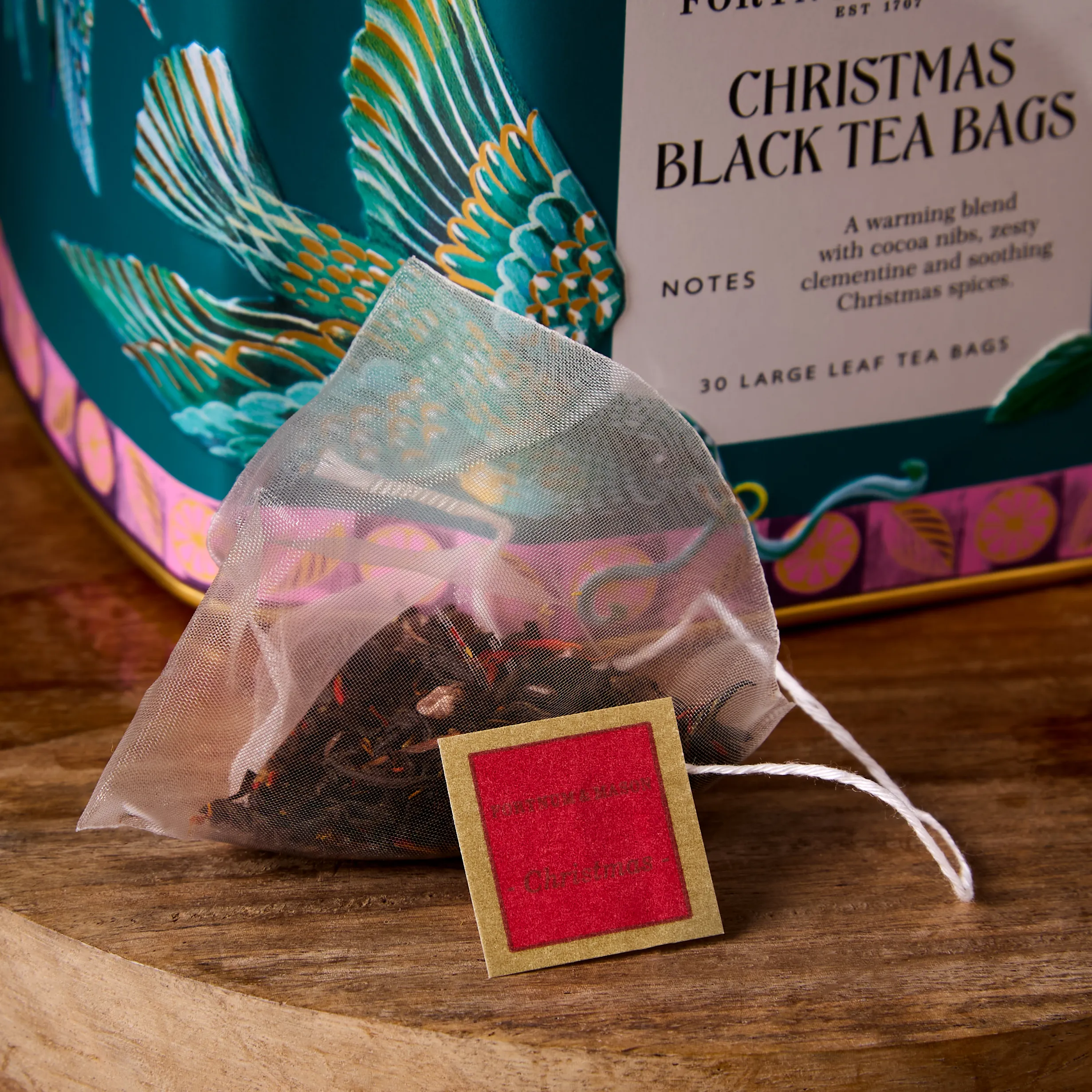 Christmas Black Tea Tin, 30 Silky Tea Bags, 75g