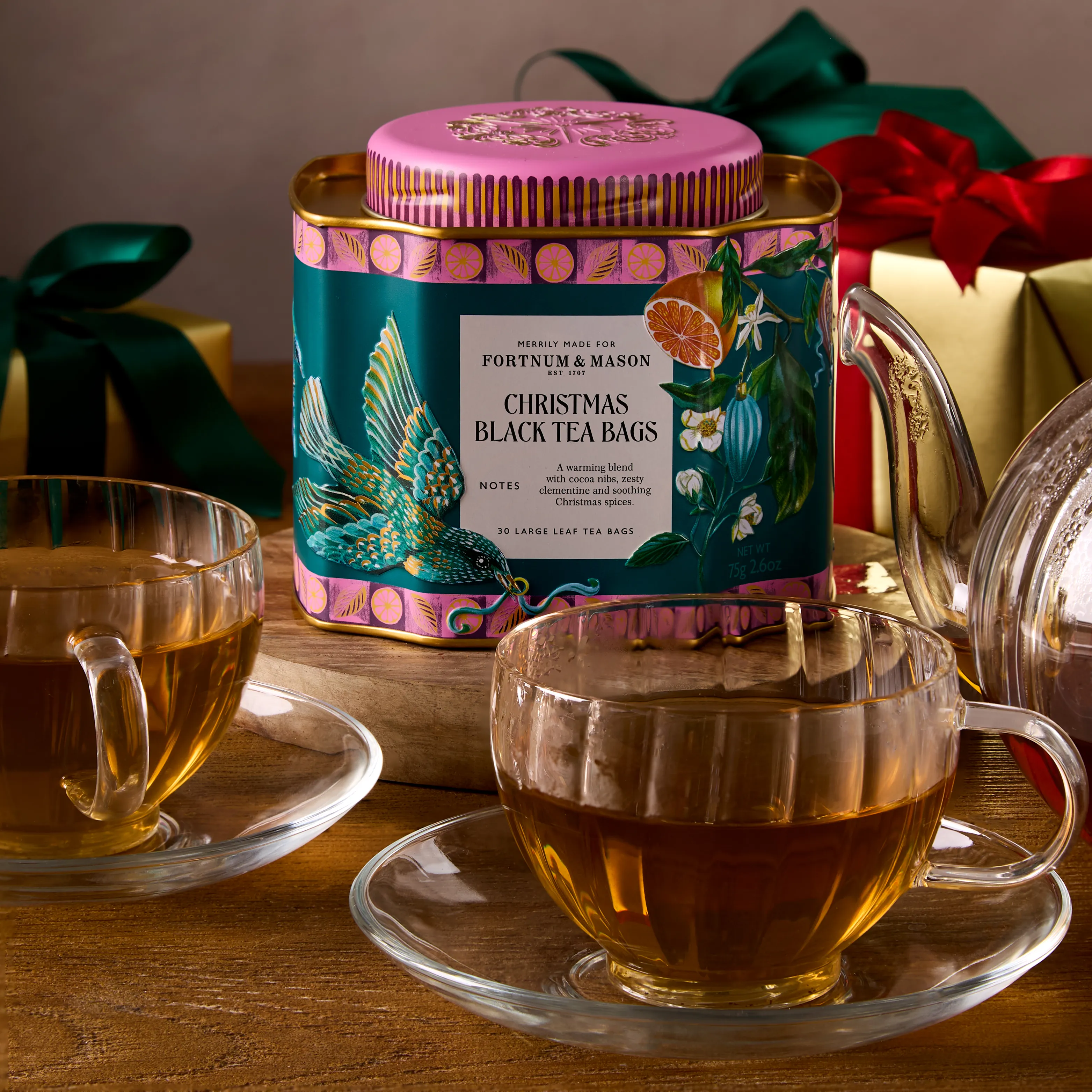 Christmas Black Tea Tin, 30 Silky Tea Bags, 75g 3 Christmas Black Tea Tin, 30 Silky Tea Bags, 75g