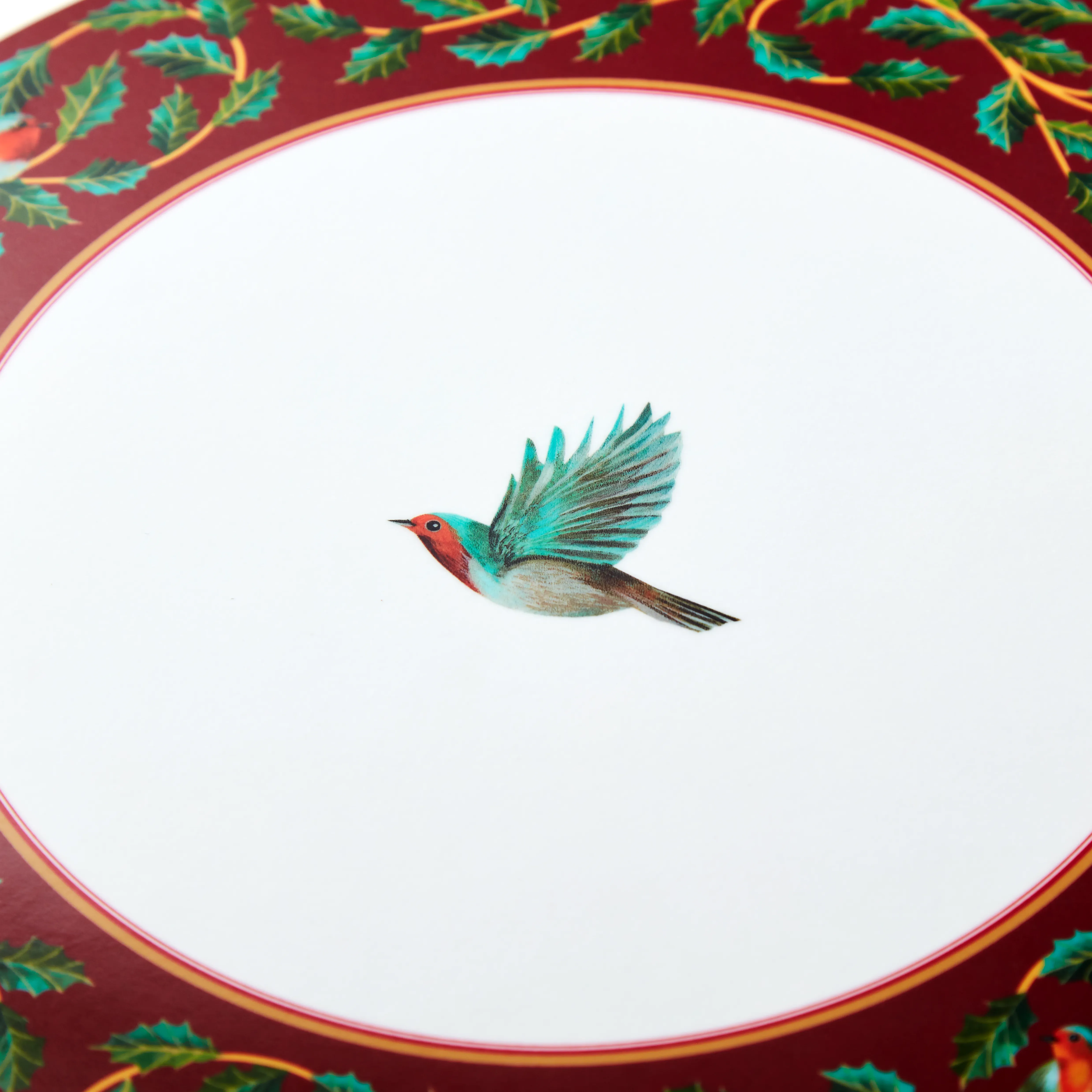 Christmas Holly Robin Placemats, Set of 4