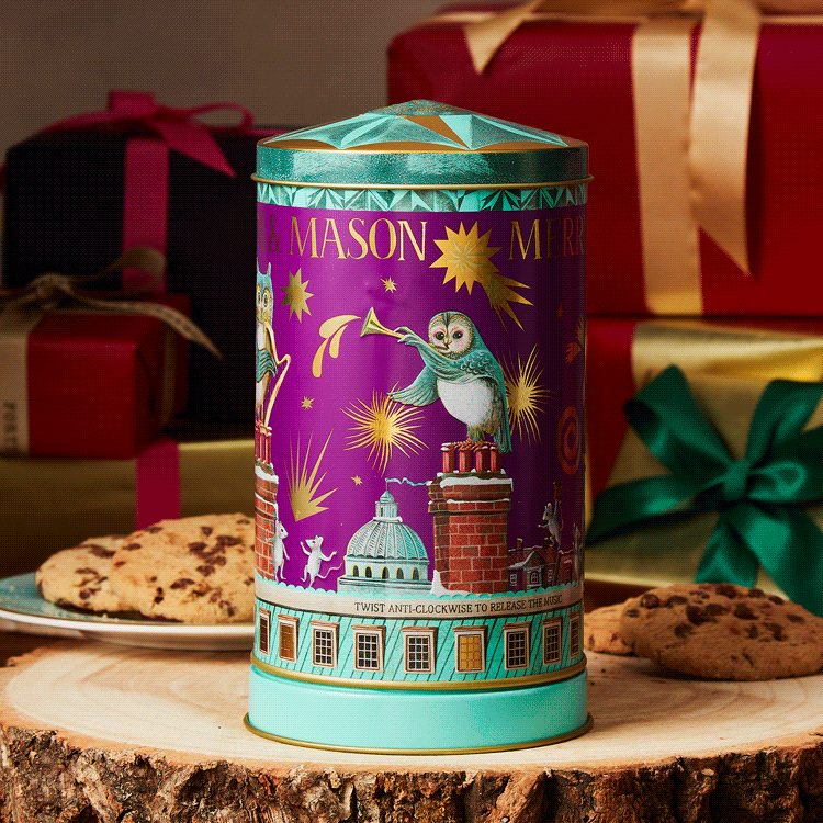 Christmas Mini Merry Go Round Musical Biscuit Tin, 130g