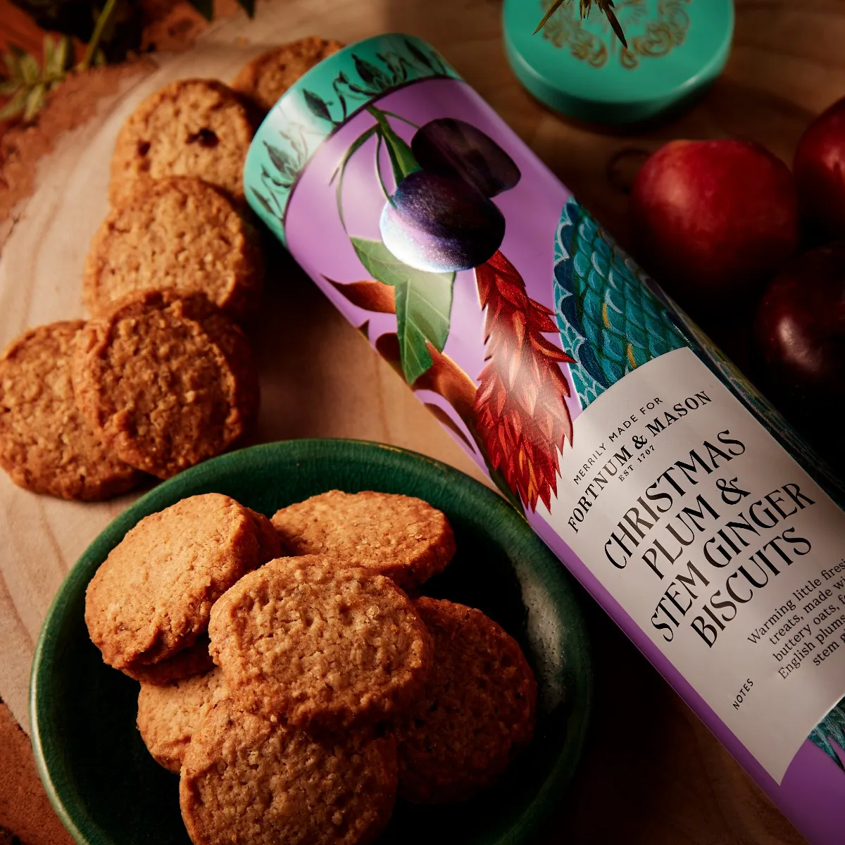 Christmas Plum & Stem Ginger Biscuits, 250g