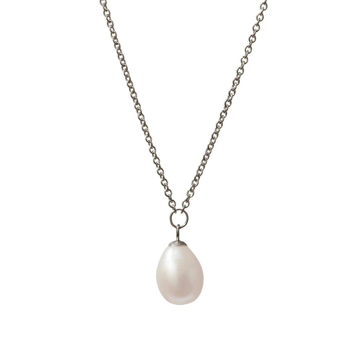 Coleman Douglas Single White Pearl Drop Necklace