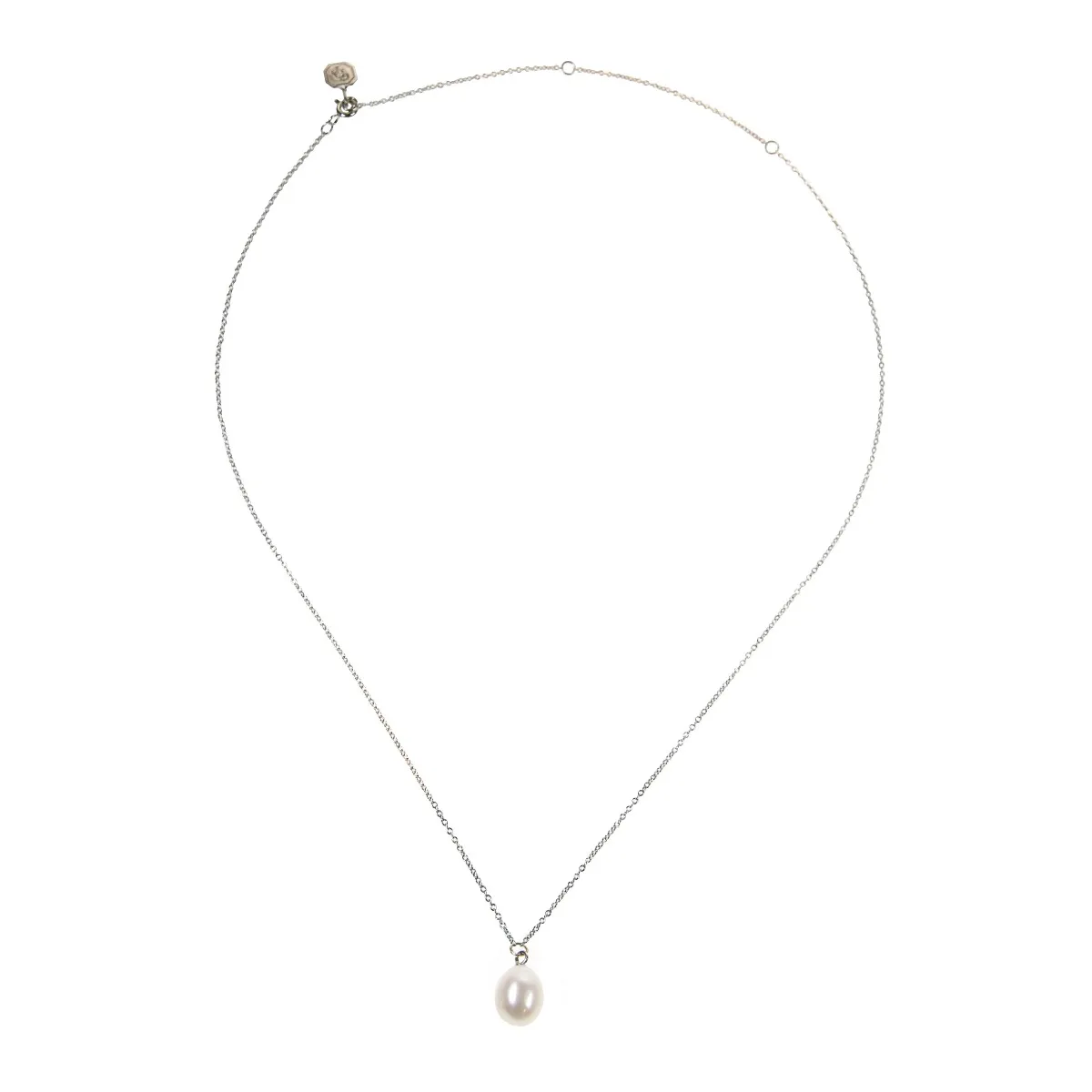 Coleman Douglas Single White Pearl Drop Necklace